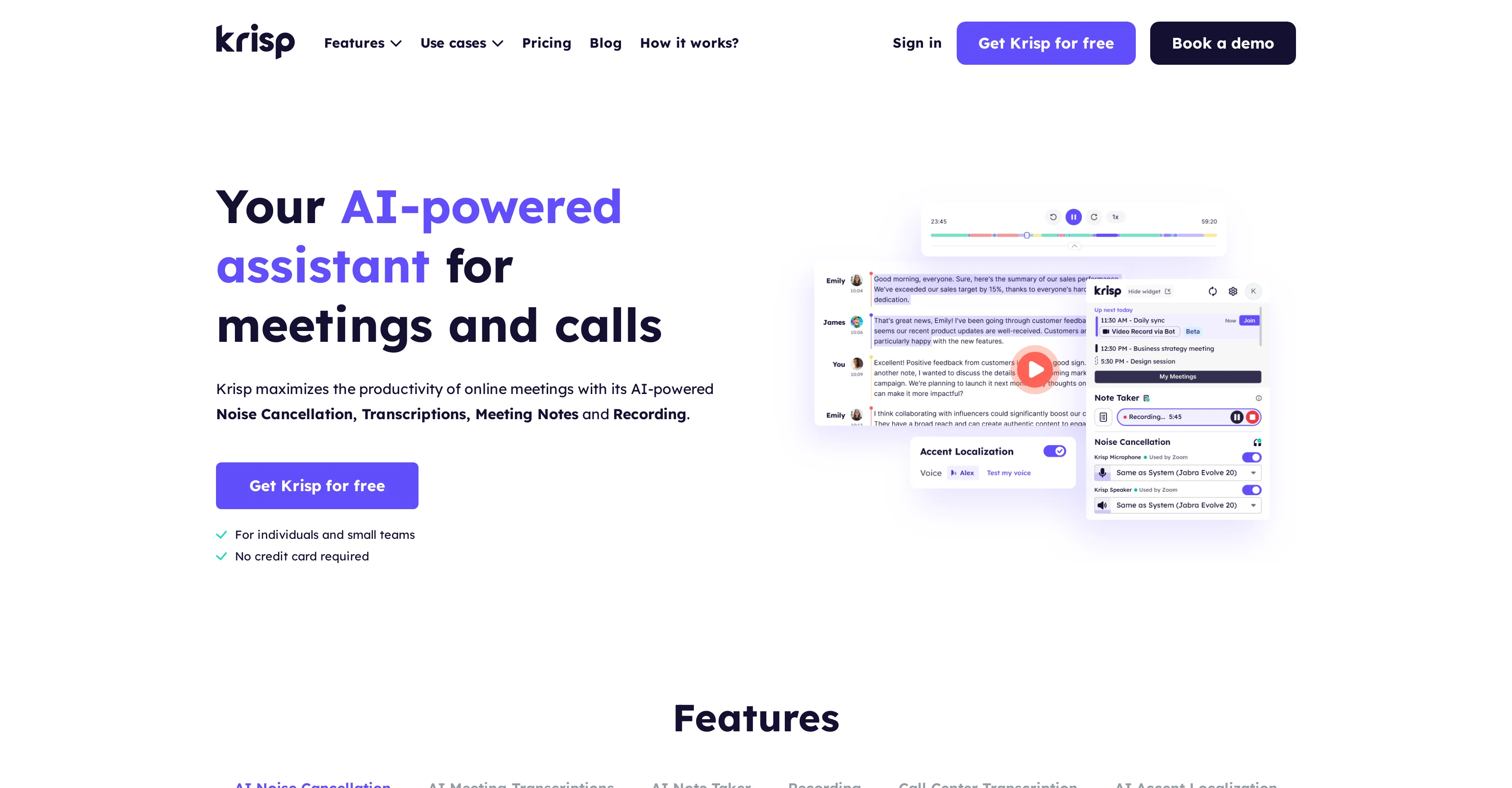 Krisp screenshot