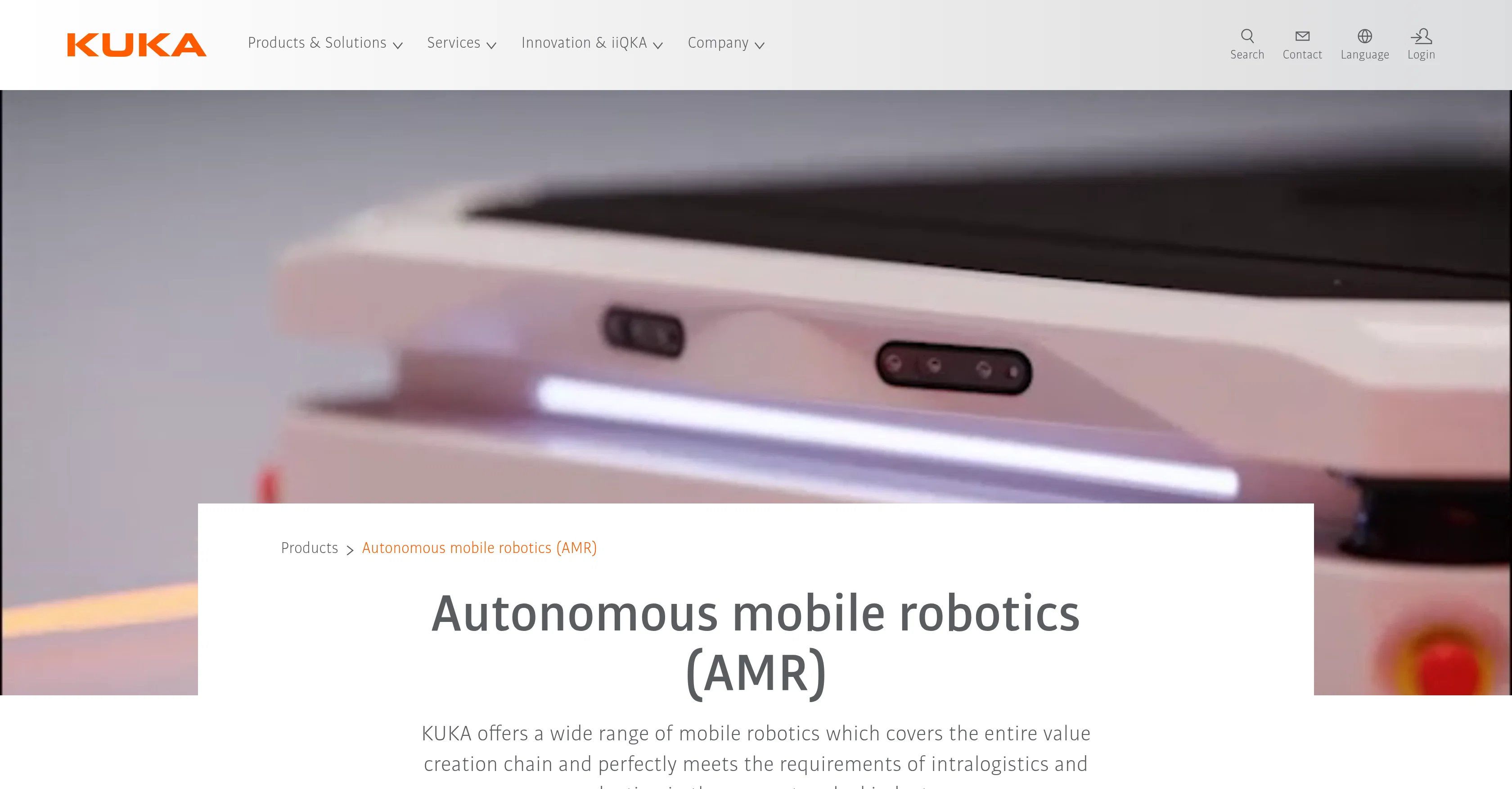KUKA Autonomous Mobile Robotics (AMR) screenshot