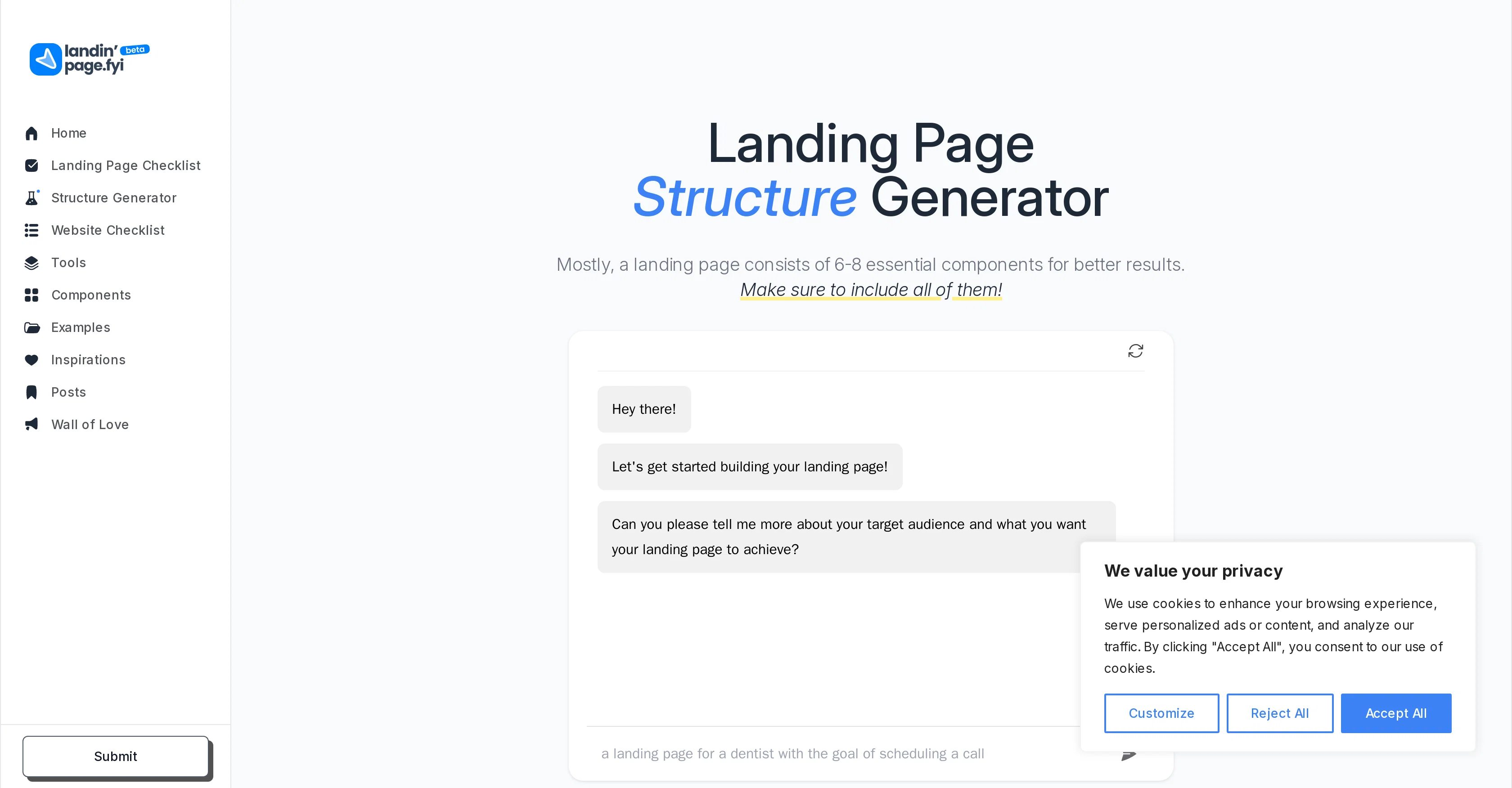 LandingPage.fyi screenshot
