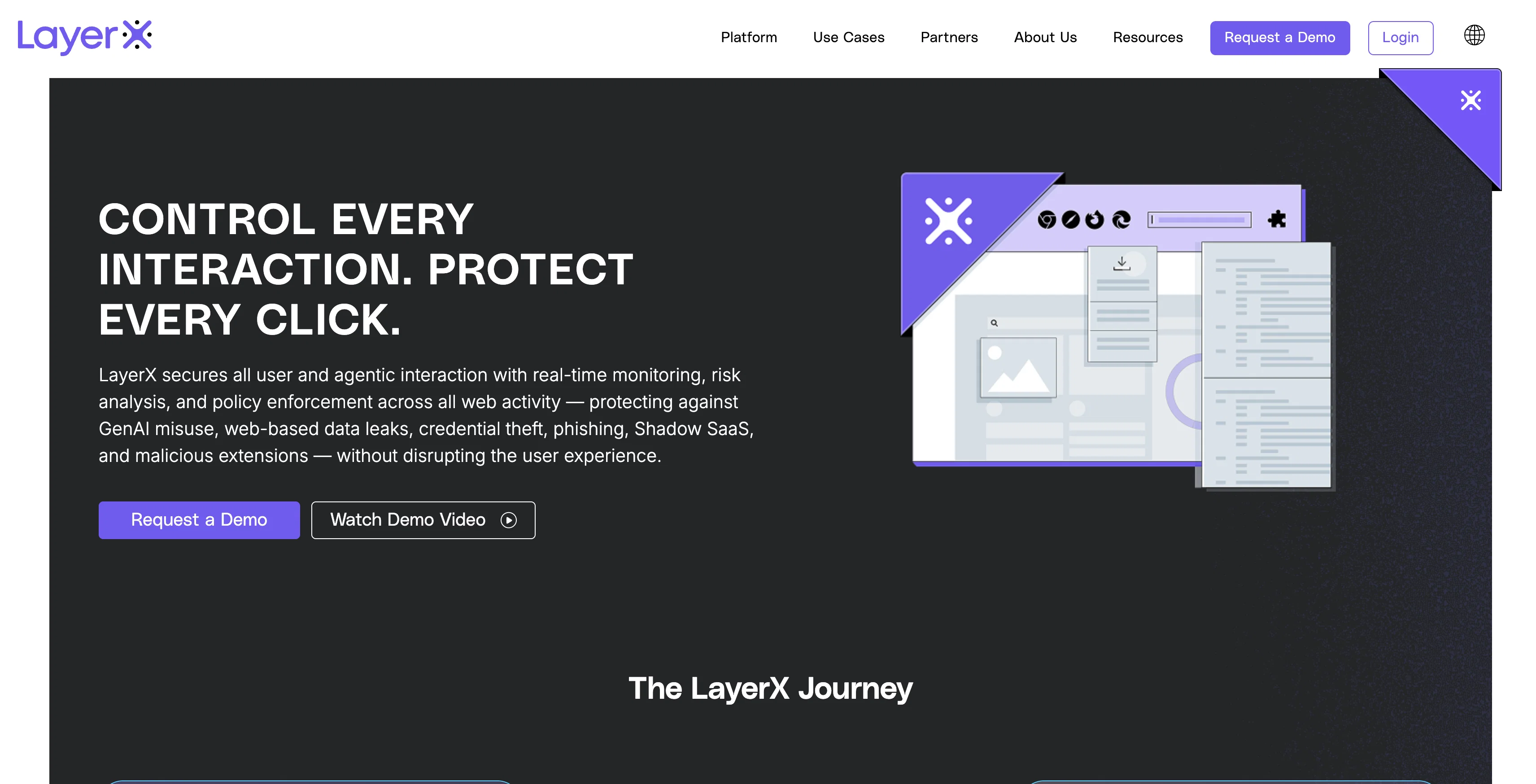 LayerX screenshot