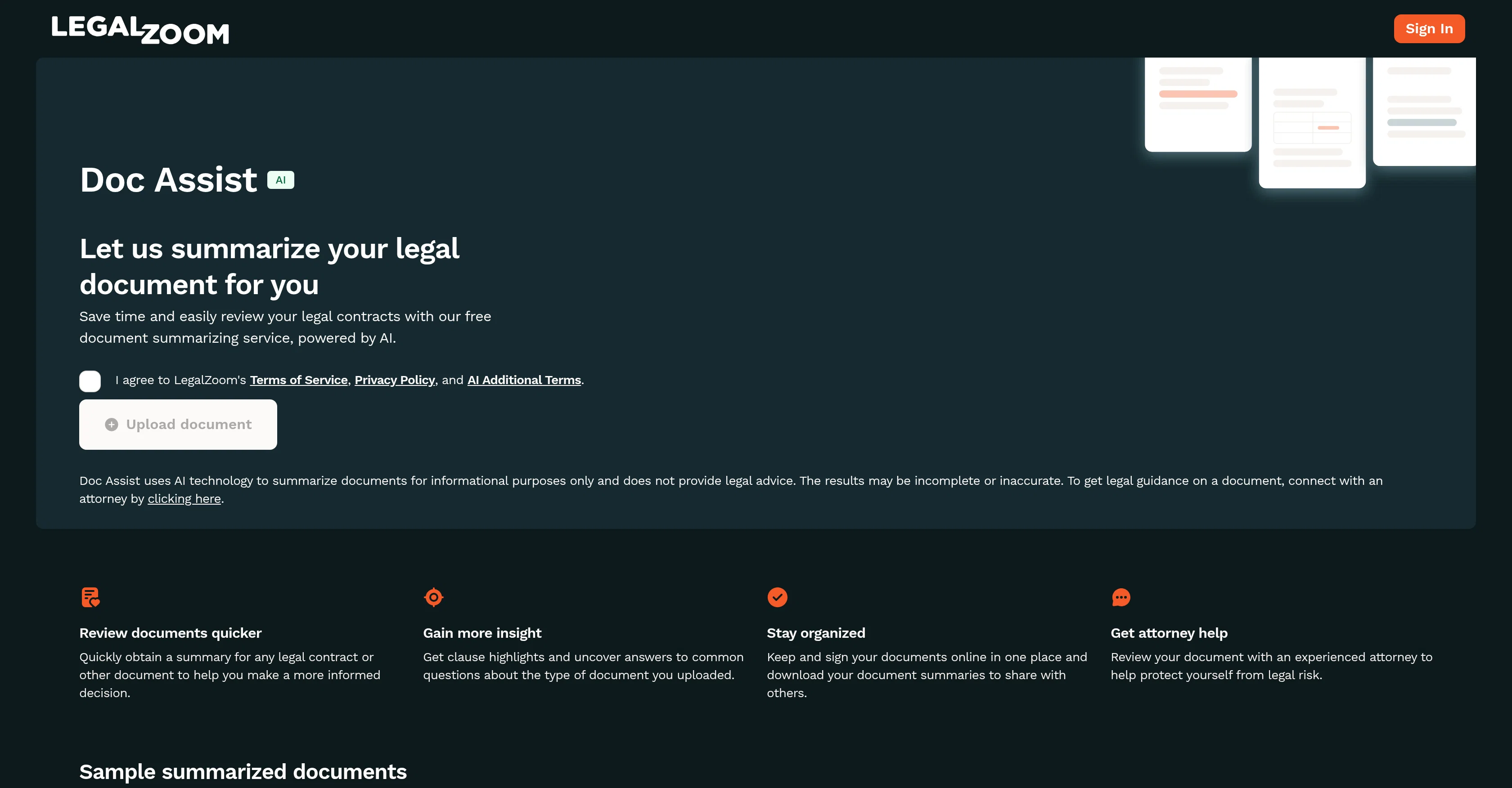 LegalZoom Doc Assist screenshot