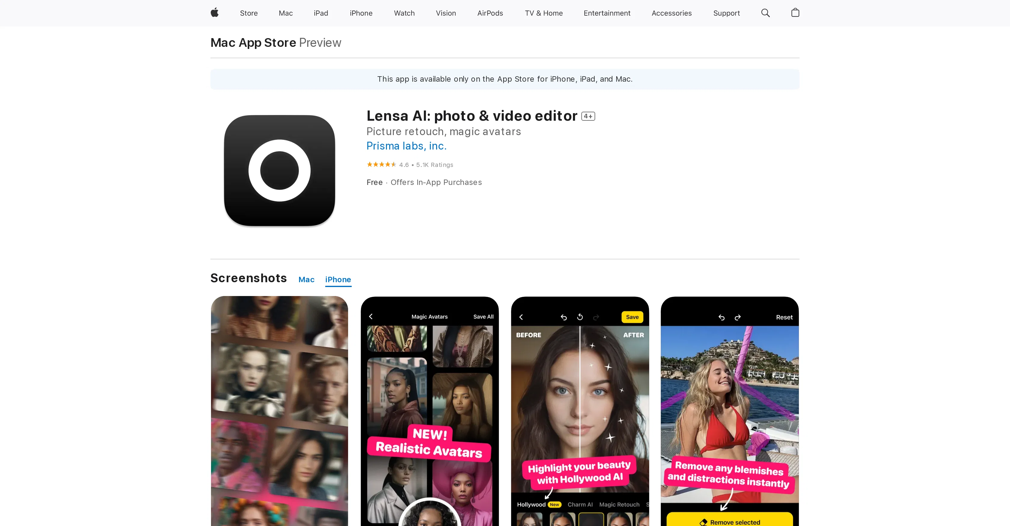 Lensa AI: photo & video editor screenshot