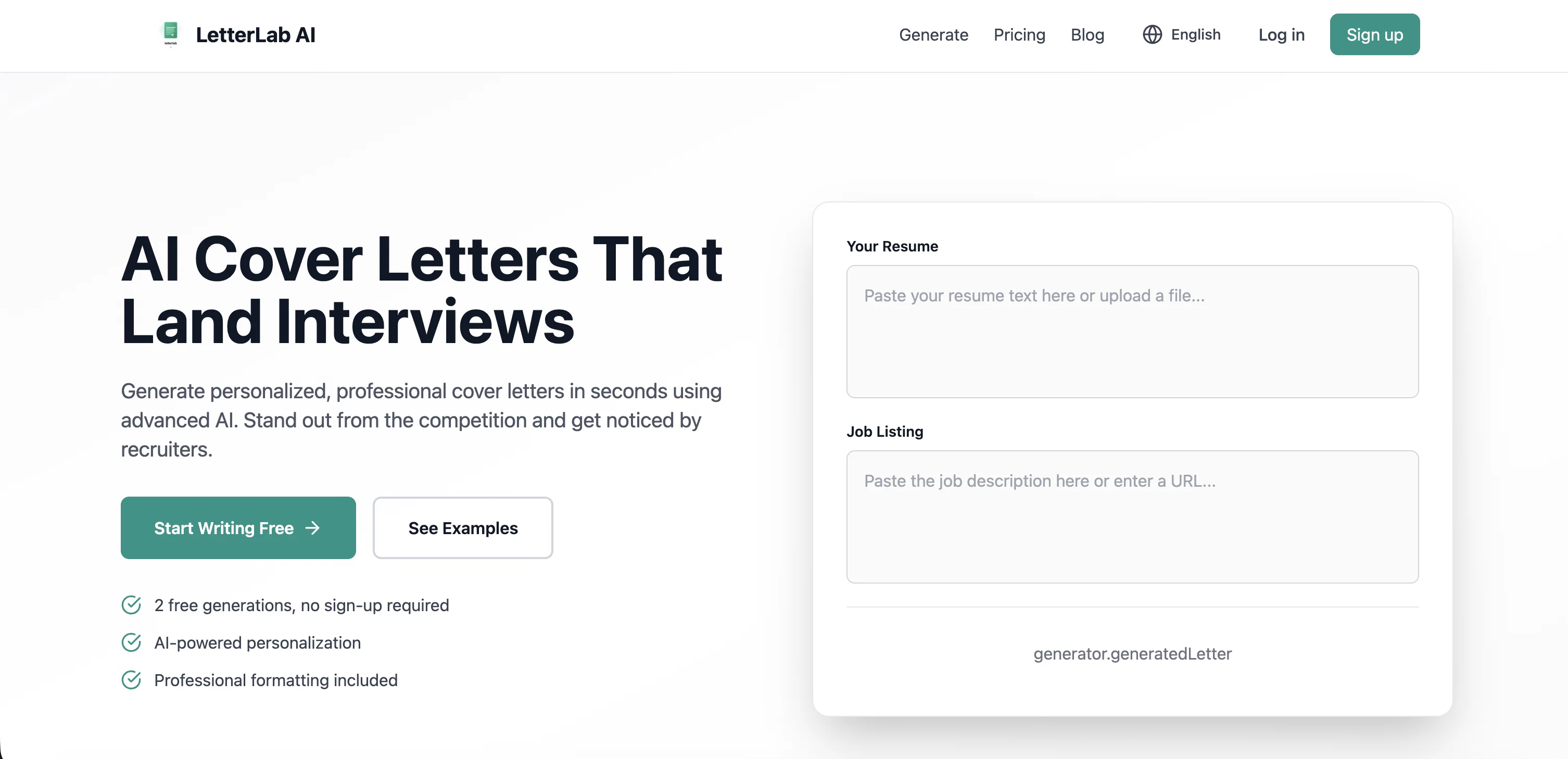 LetterLab AI screenshot