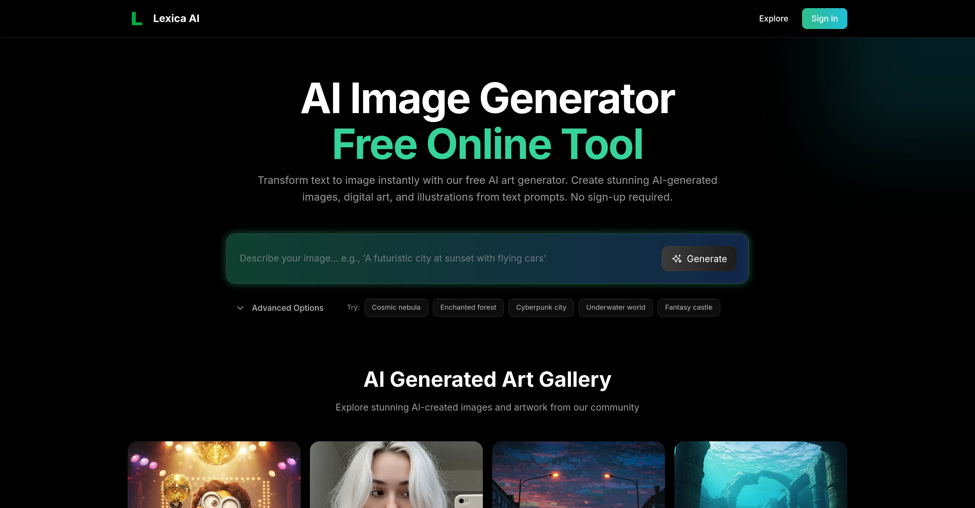 Lexica AI.net screenshot