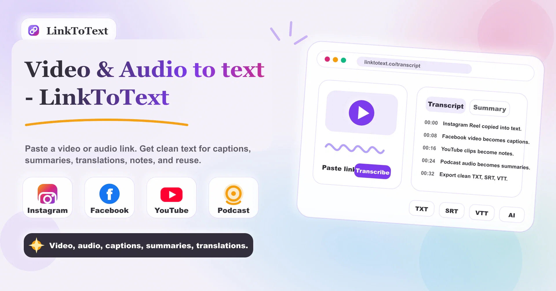 Link To Text | Video To Text screenshot
