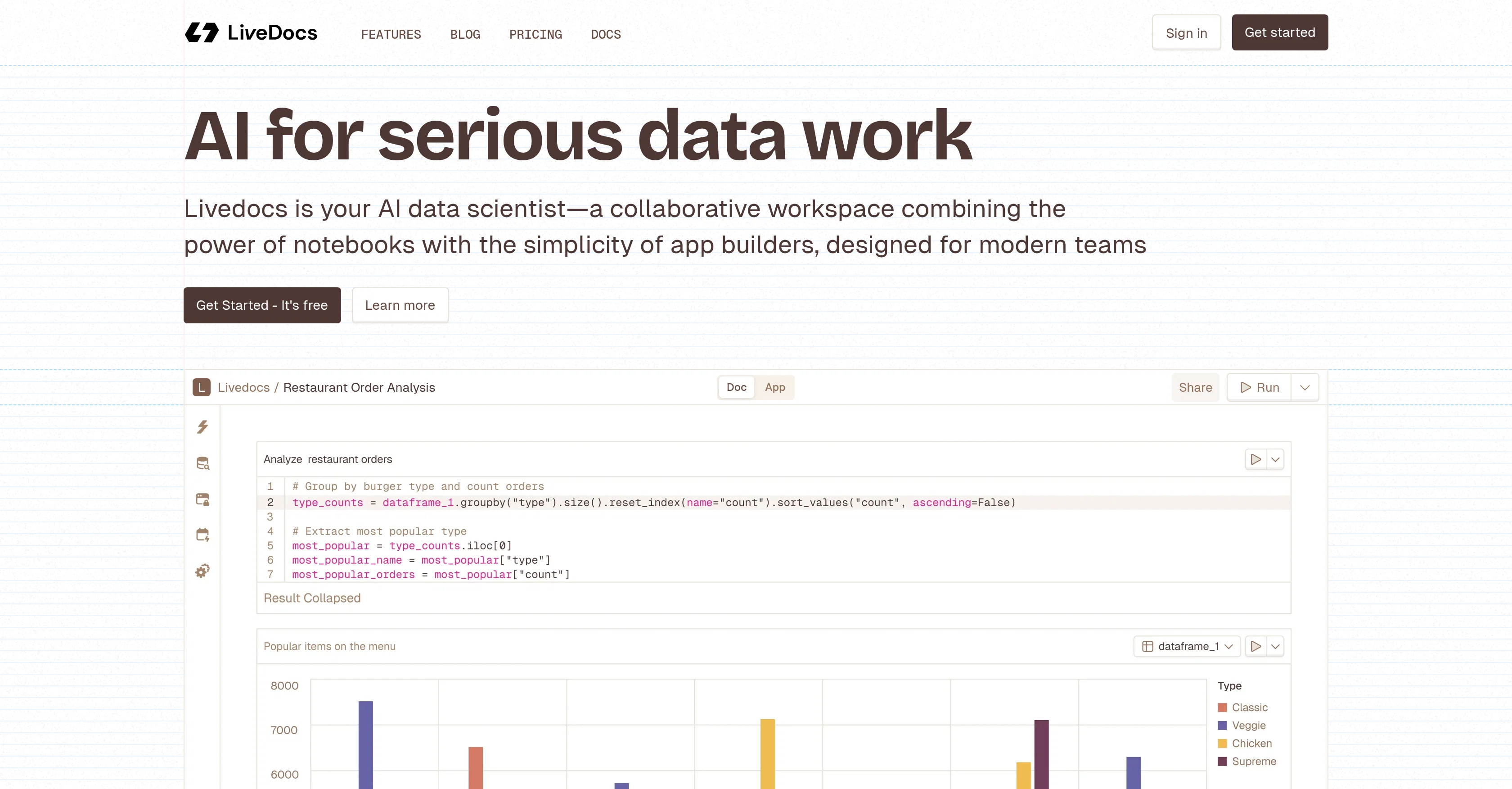 Livedocs screenshot