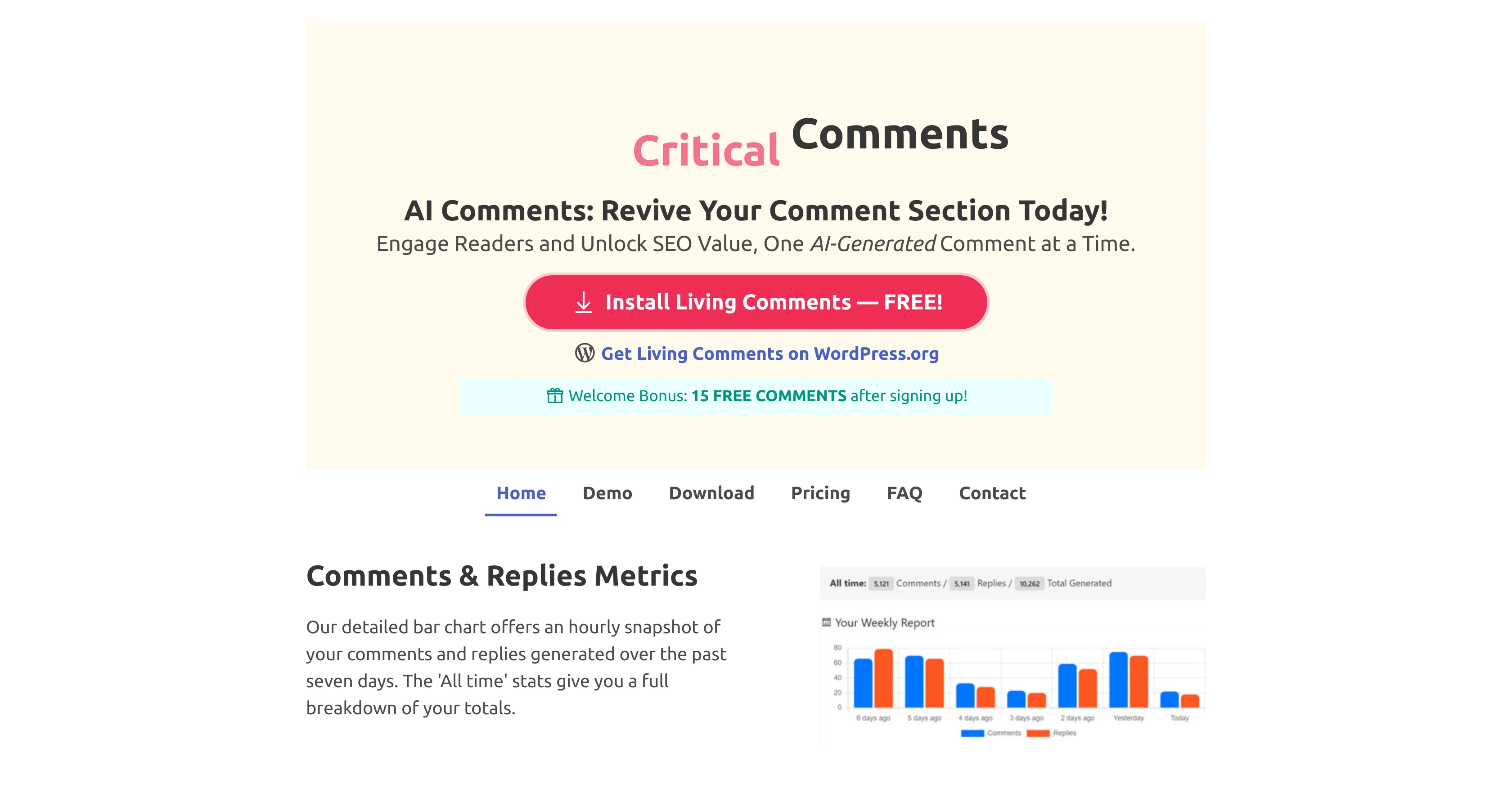 Living Comments screenshot