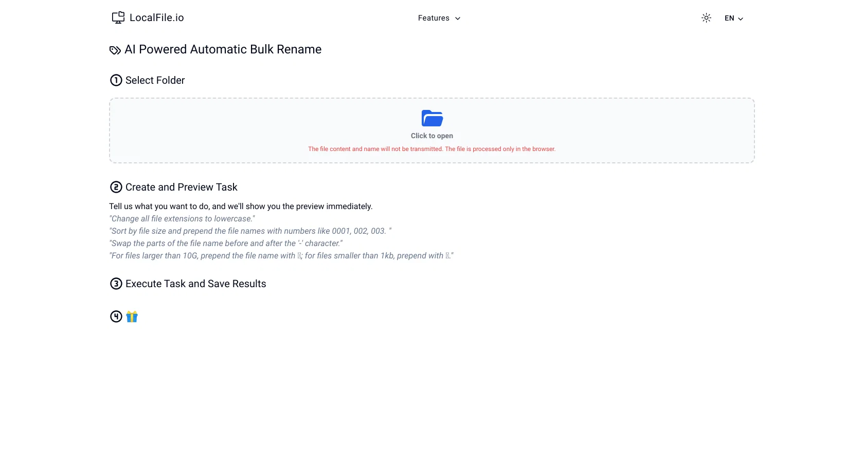 LocalFile.io screenshot