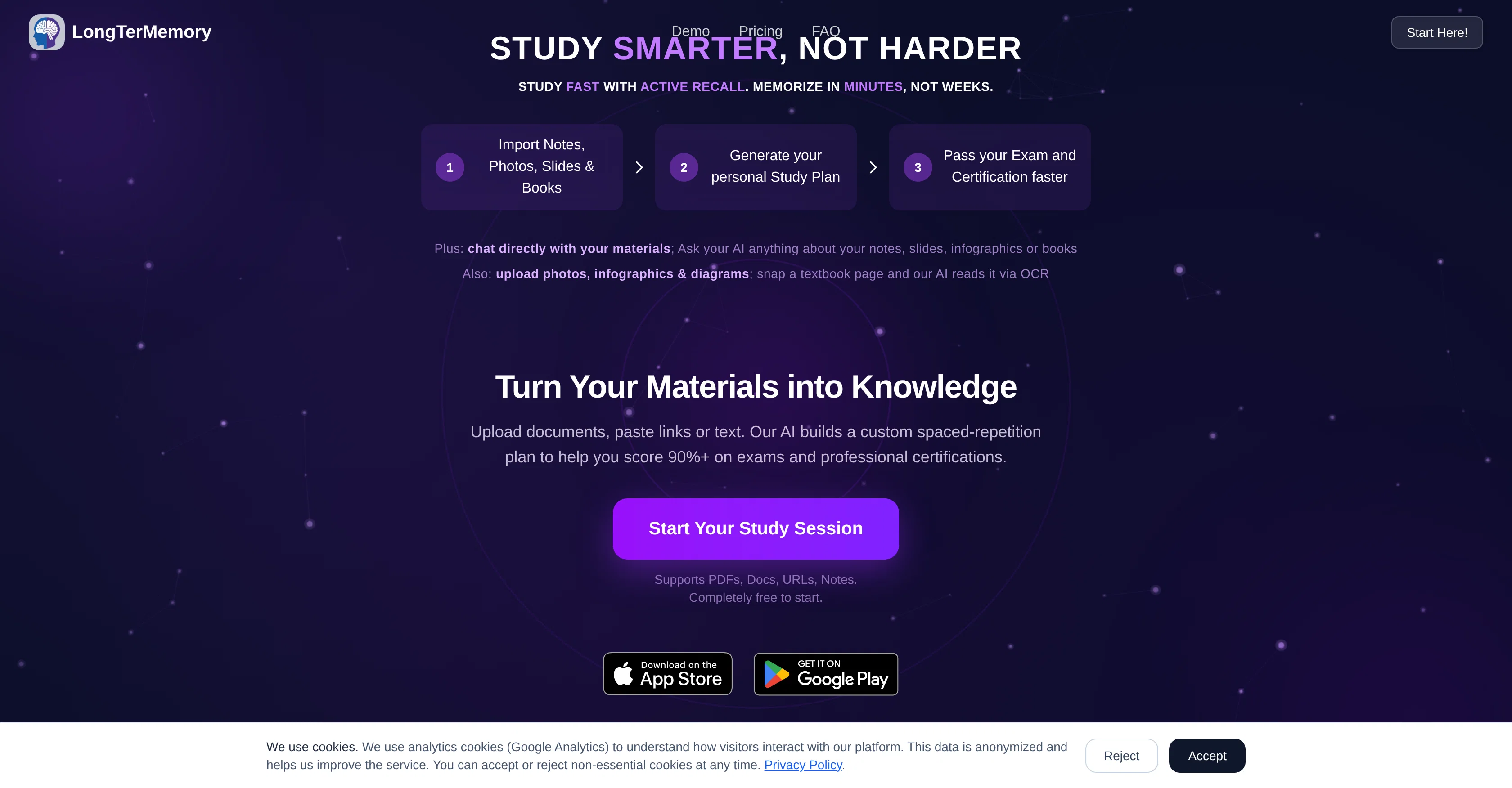 LongTerMemory - AI study tool screenshot
