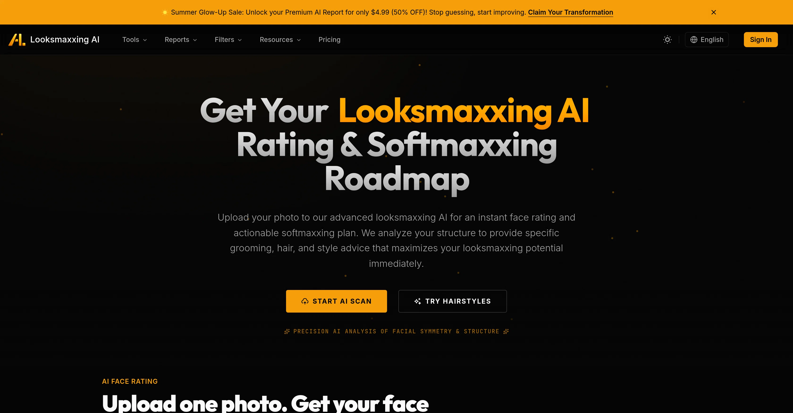 Looksmaxxing AI screenshot