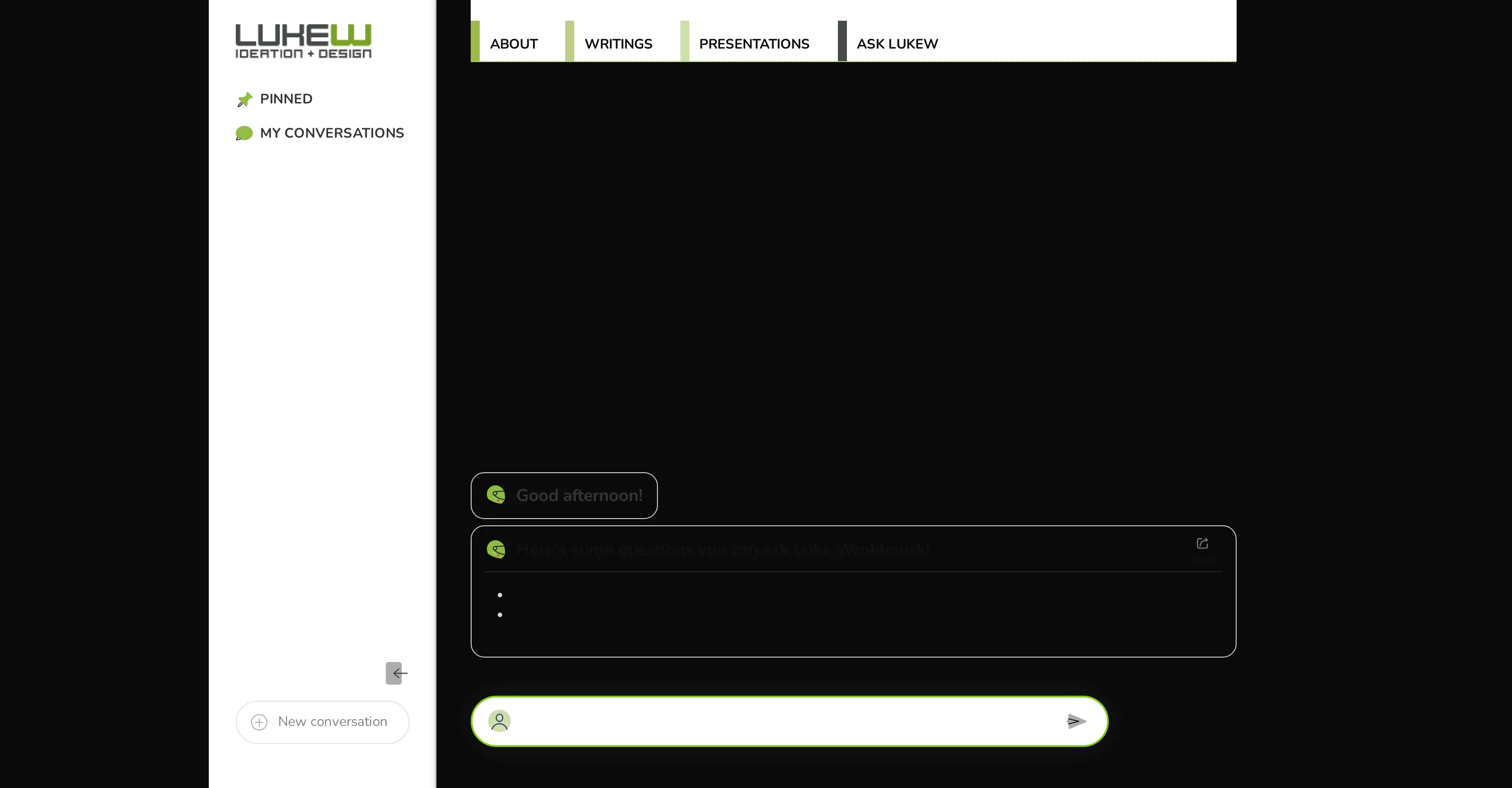 LukeW Chat screenshot
