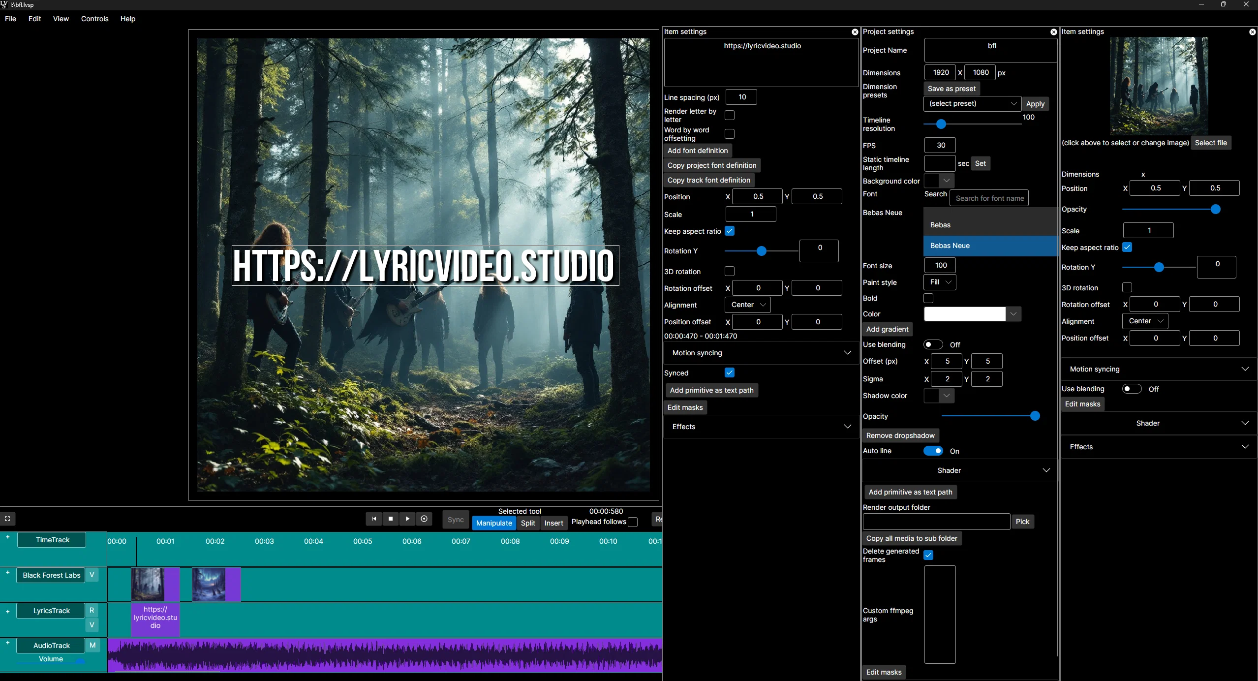 Lyric Video Studio screenshot