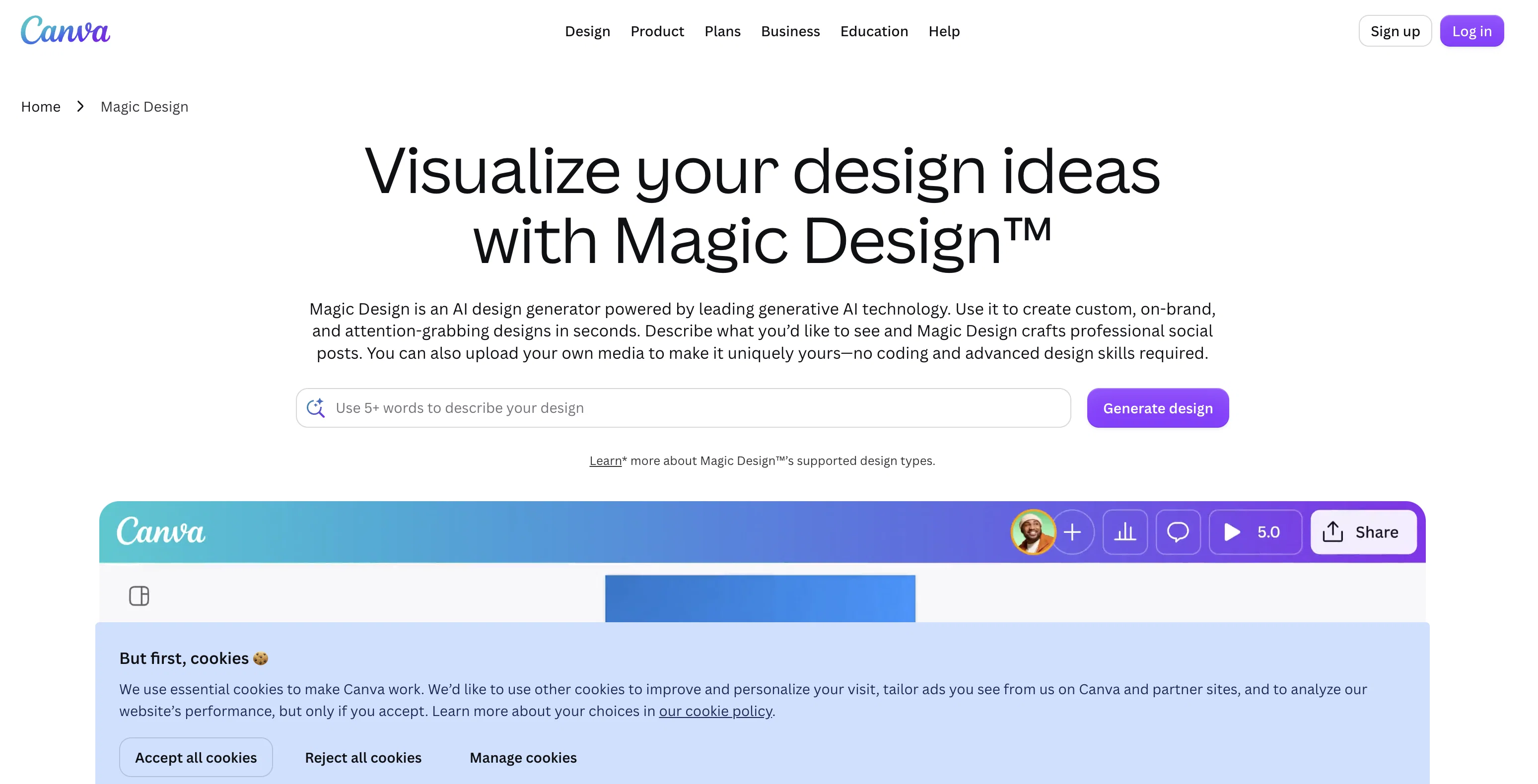 Canva Magic Design screenshot