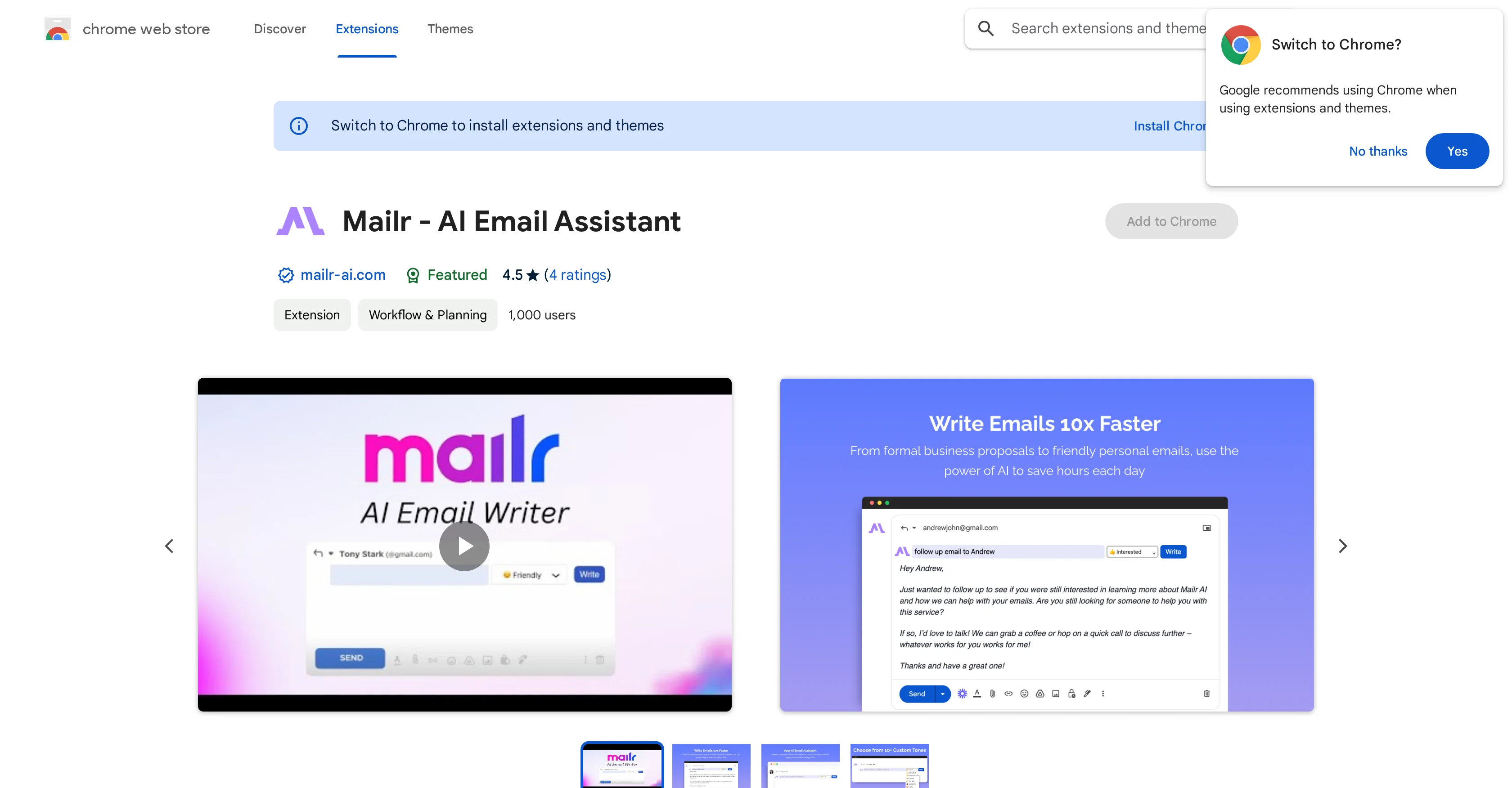 Mailr screenshot