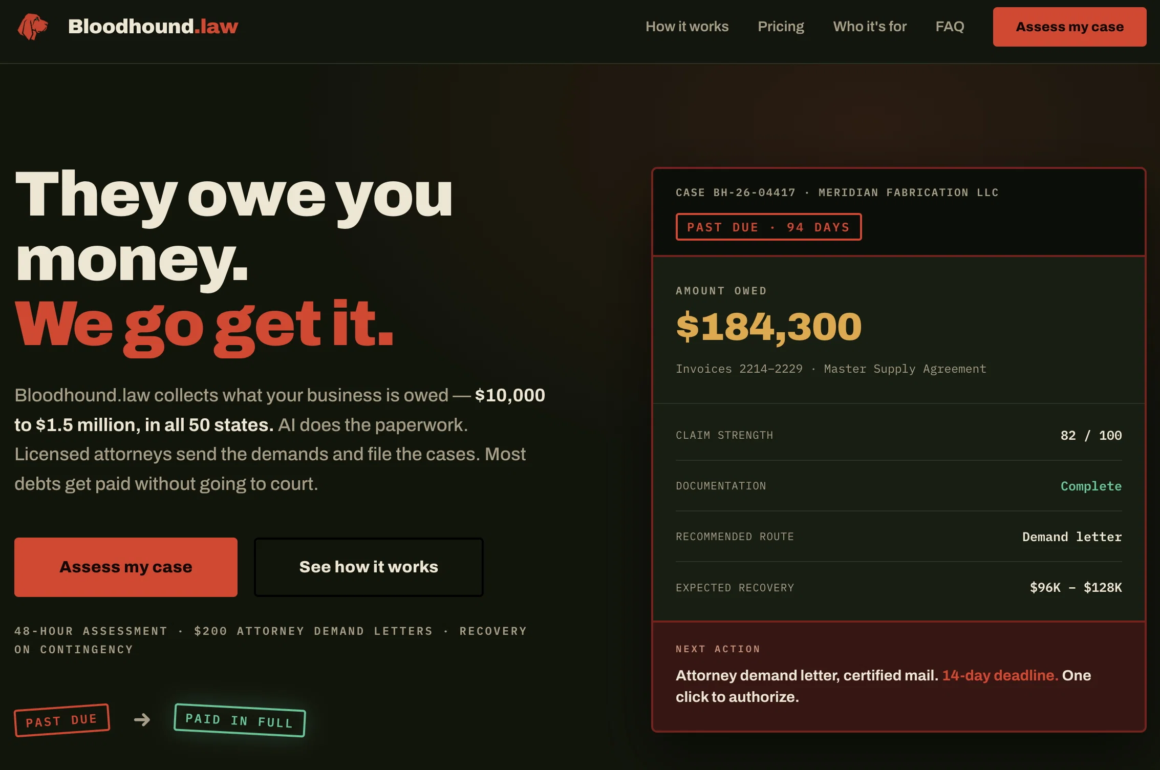 Bloodhound.law - Send Attorney Signed Demand Lettersv1.0.0 screenshot