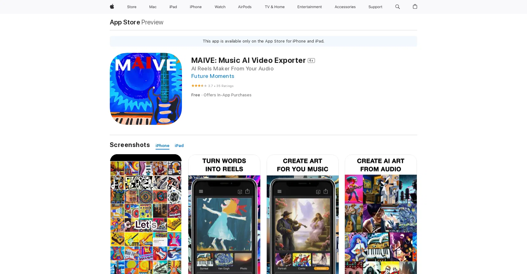 MAIVE screenshot
