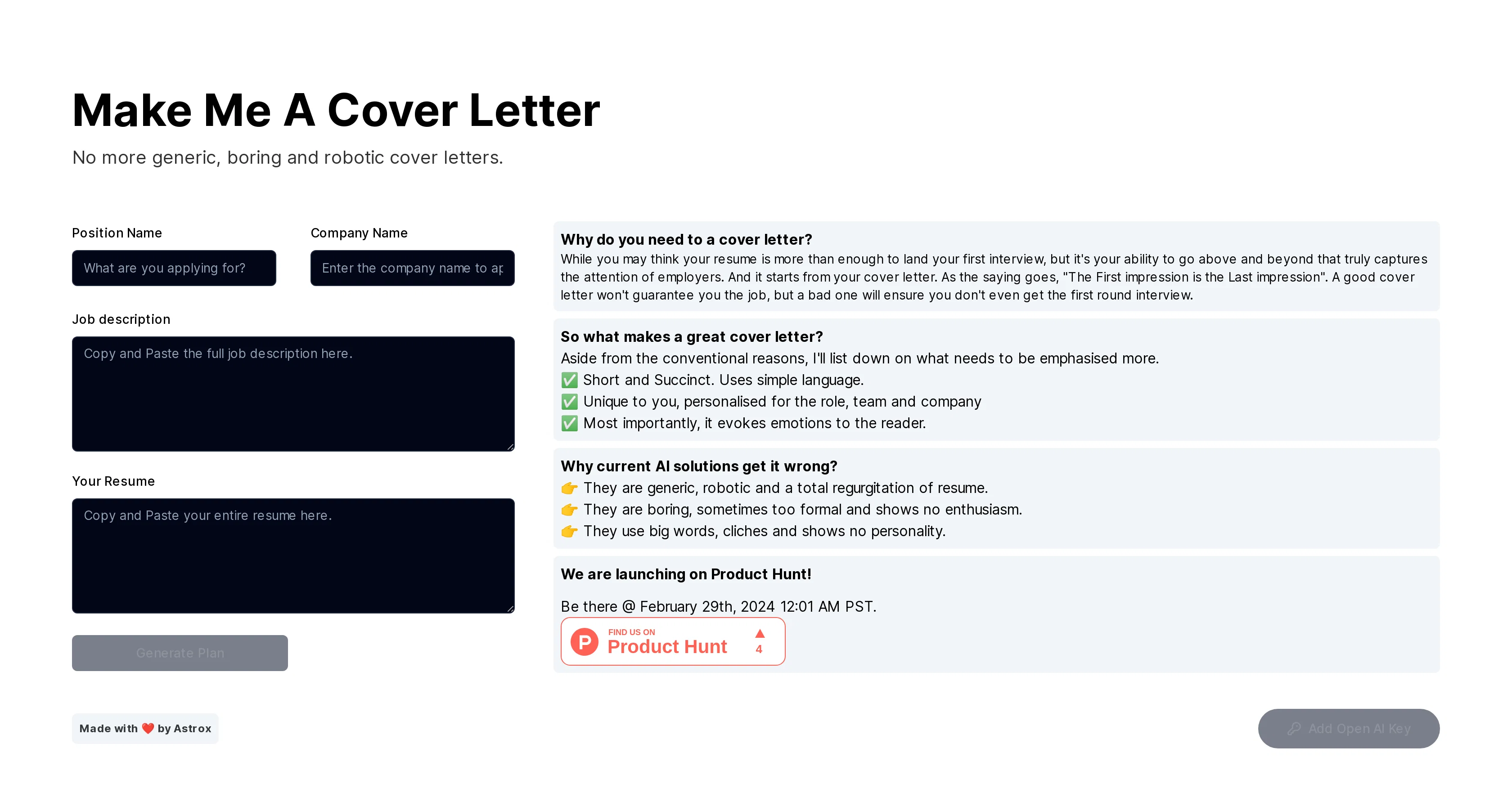 Make Me A Cover Letter screenshot