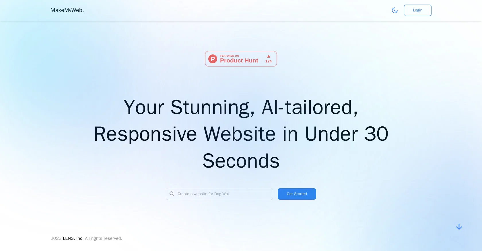 MakeMyWeb screenshot