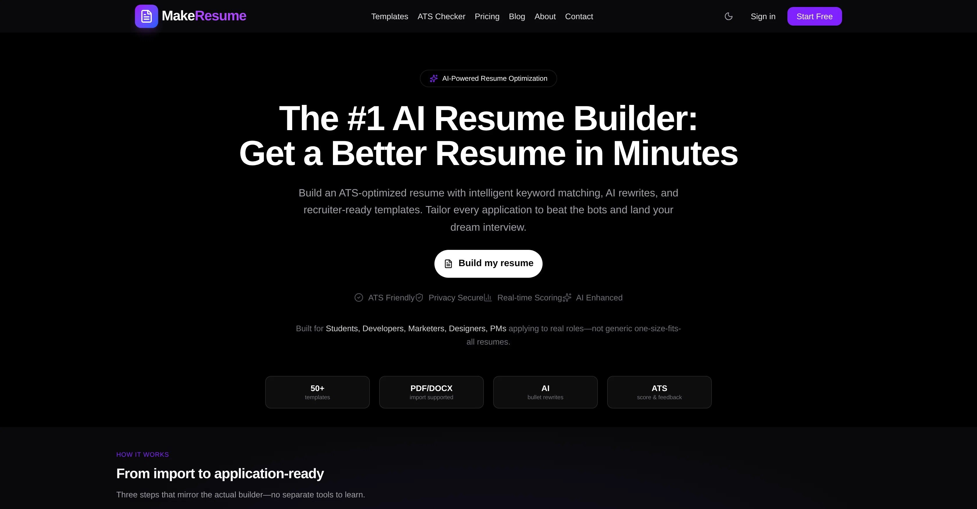 MakeResume screenshot