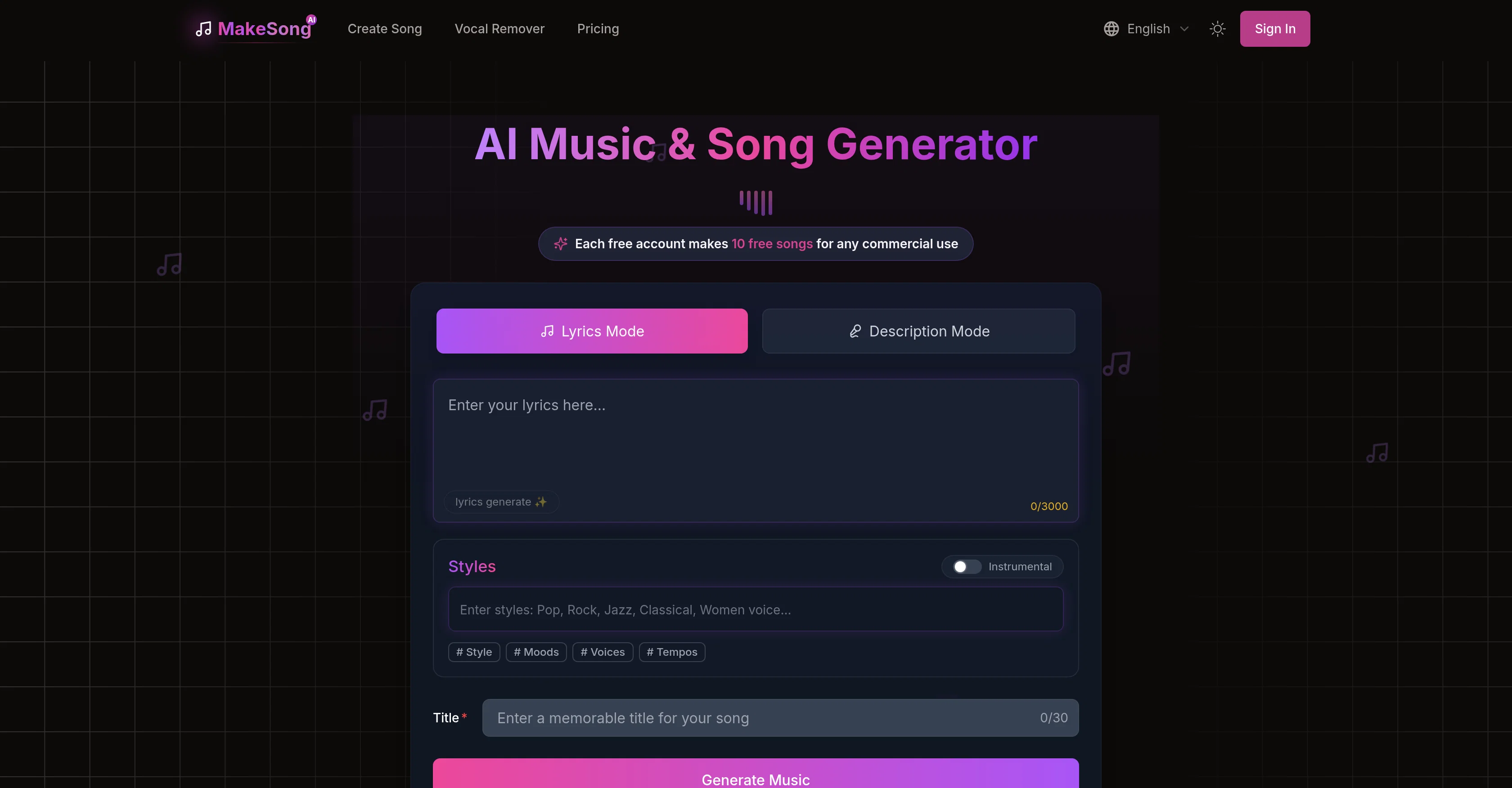 MakeSong screenshot