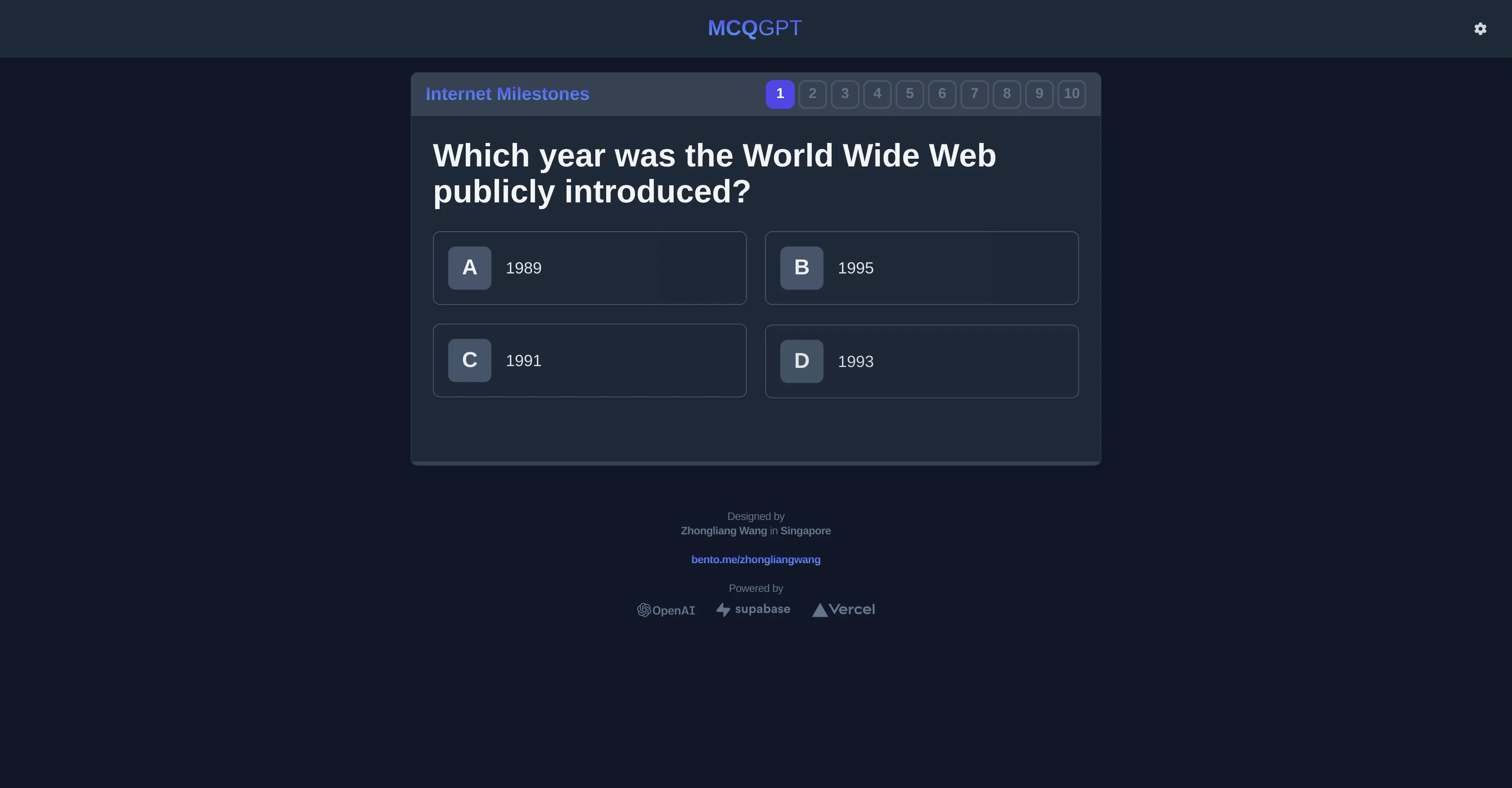 MCQGPT screenshot