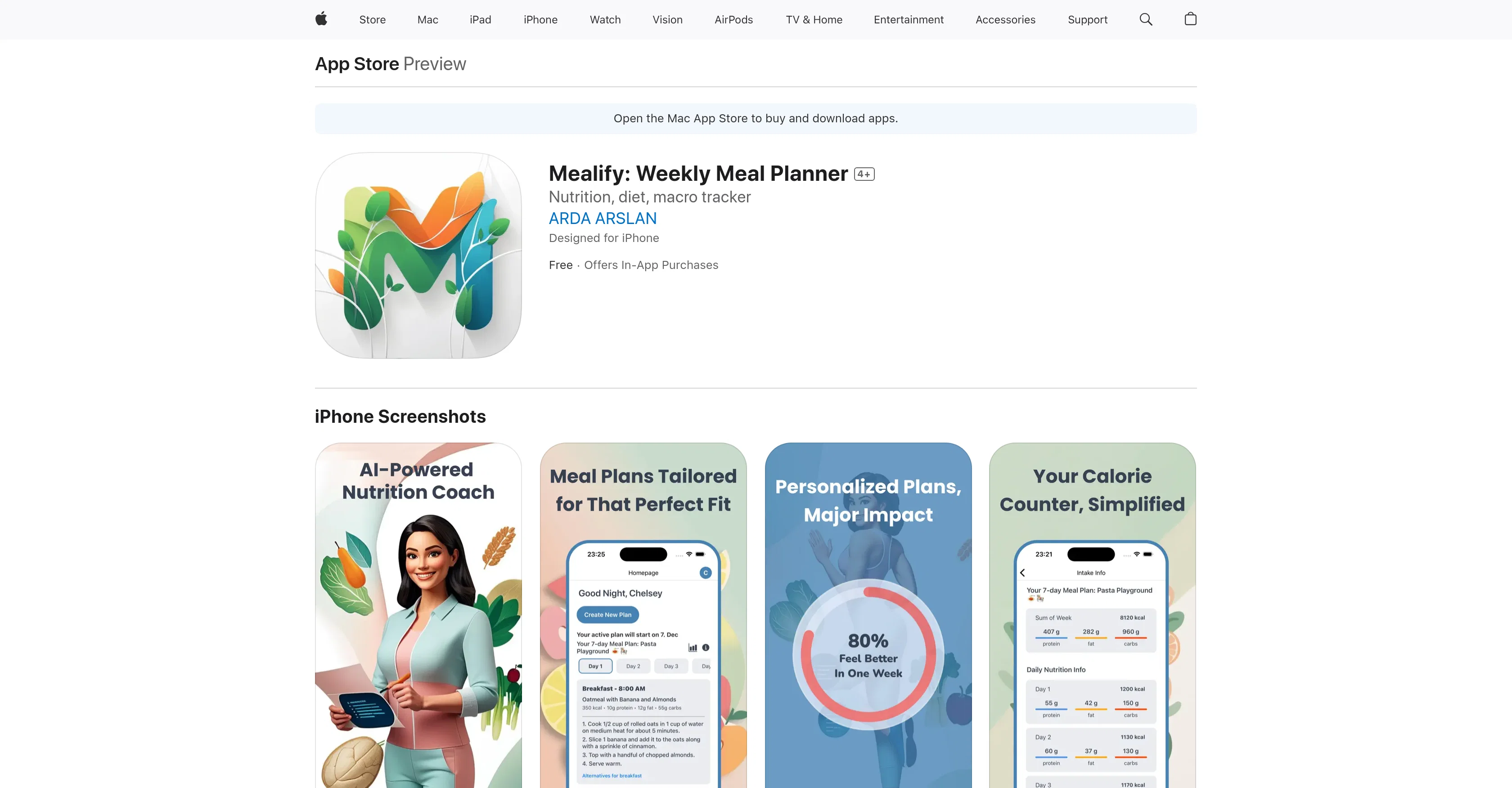 Mealify: Weekly Meal Planner screenshot