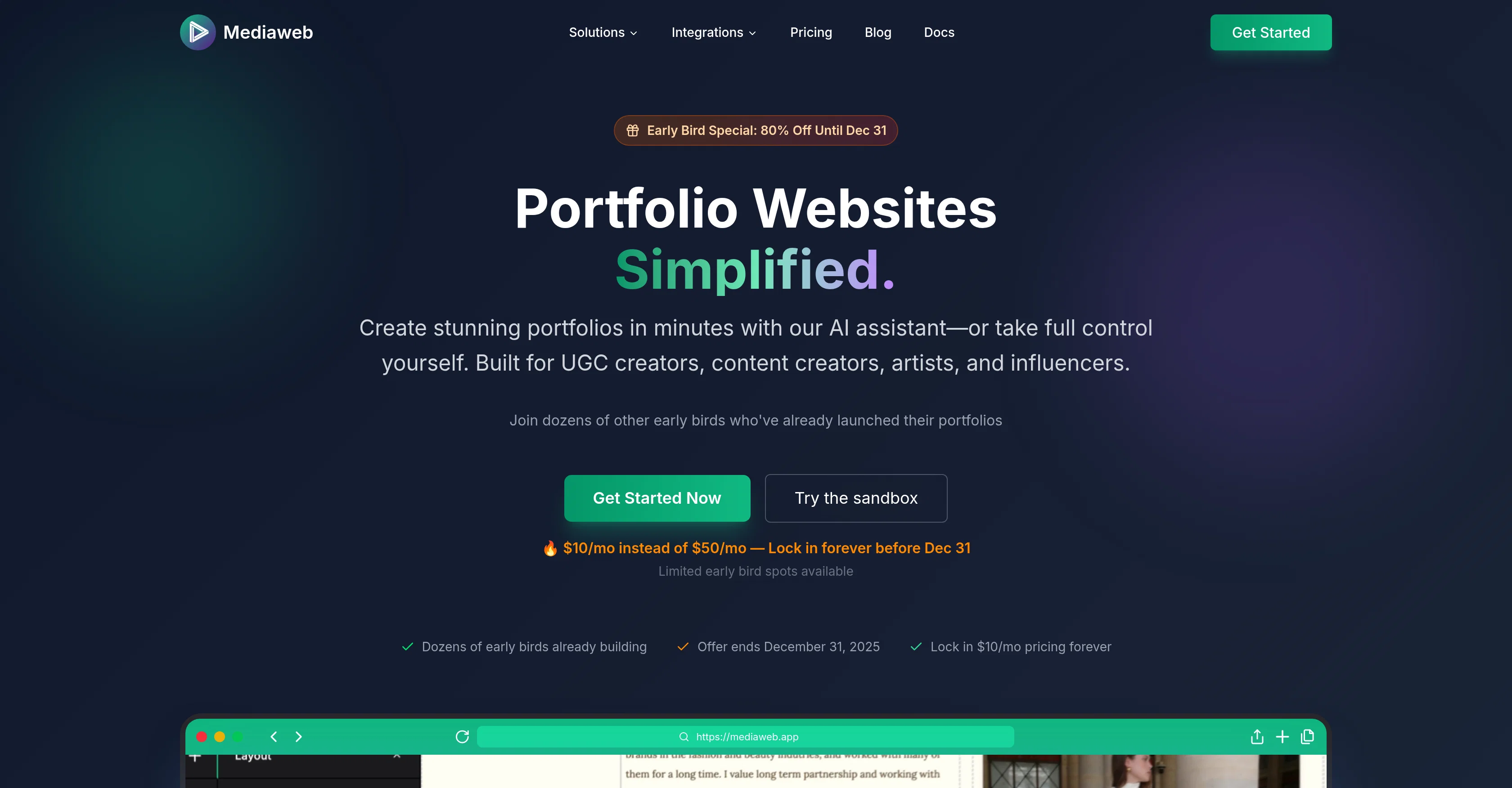 Mediaweb screenshot