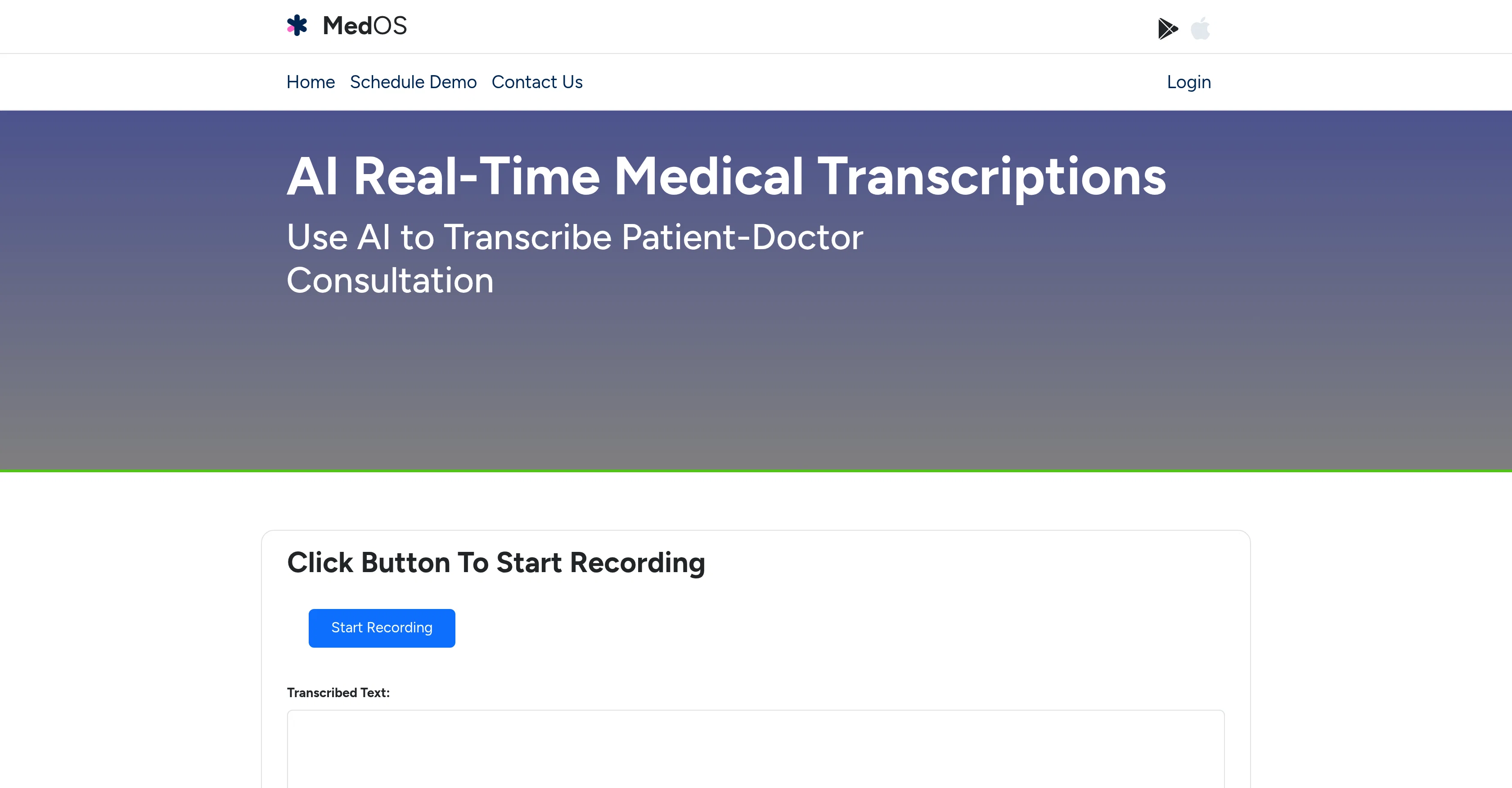MedOS | AI Real-Time Medical Transcriptions screenshot