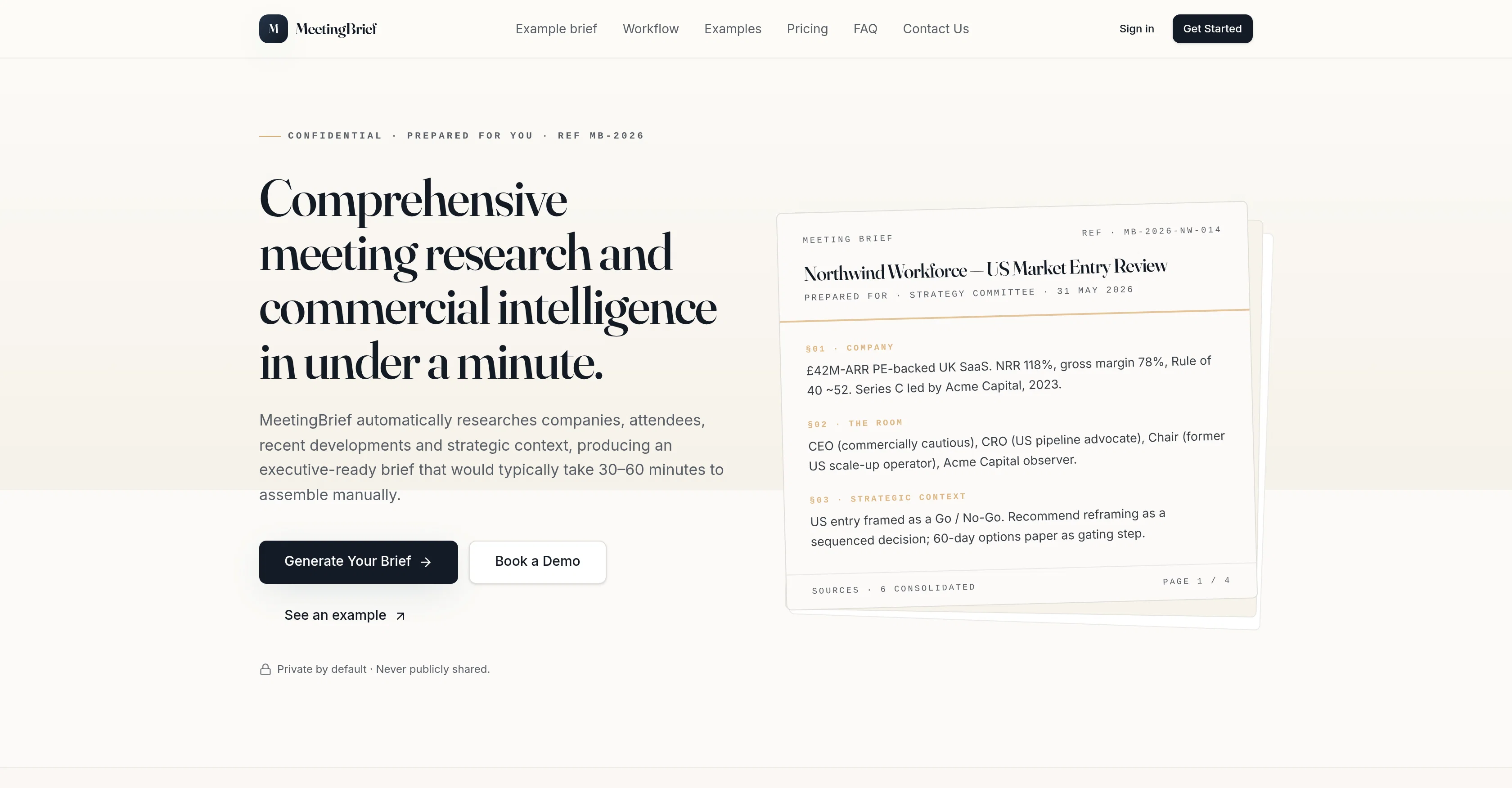 MeetingBrief screenshot