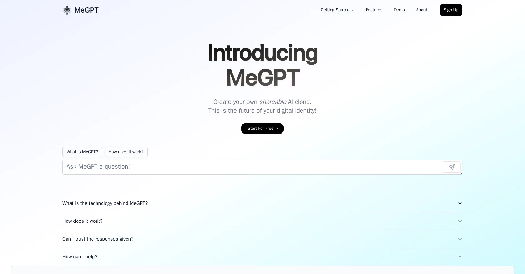 MeGPT screenshot