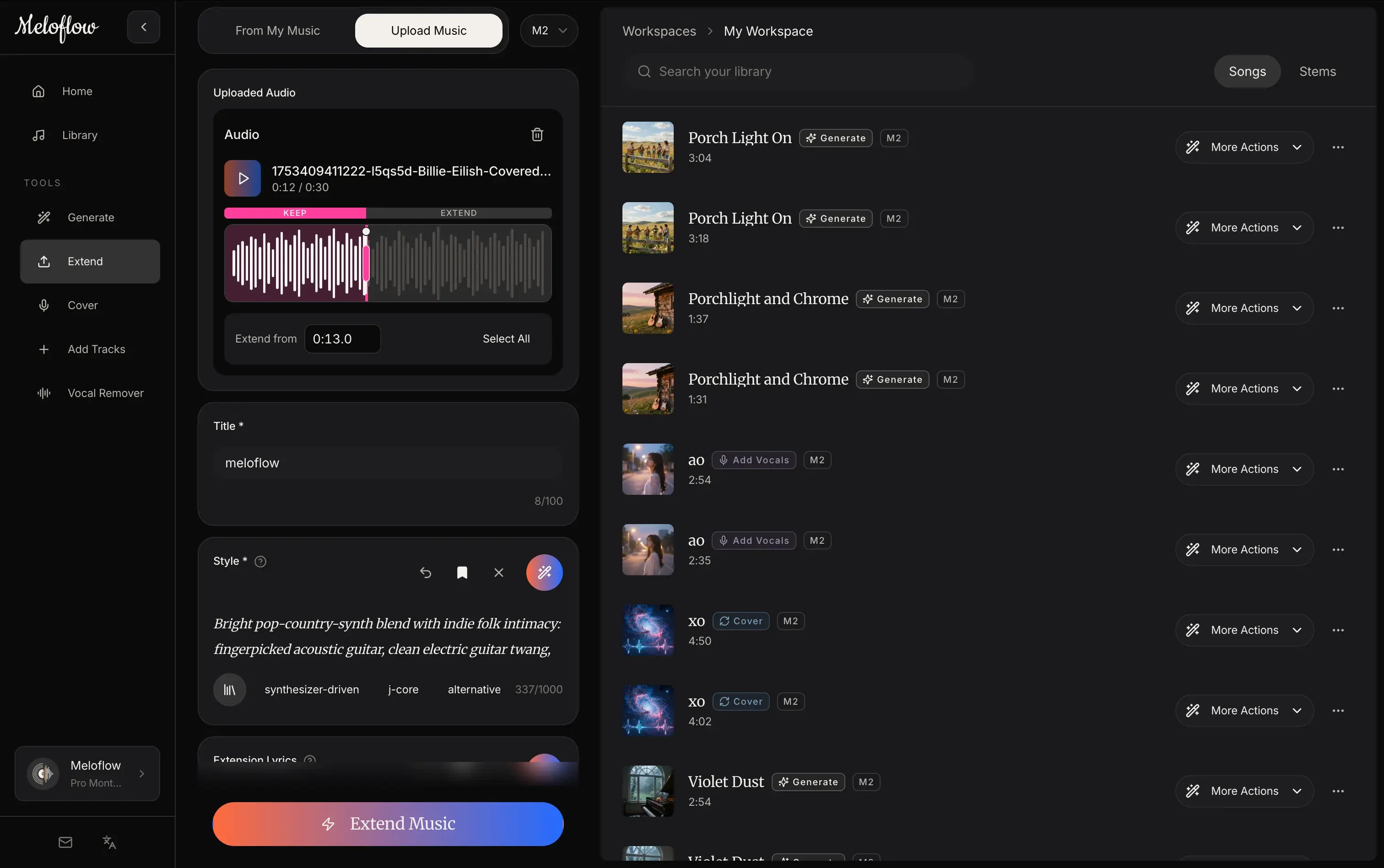 Meloflow AIv2.0.0 screenshot