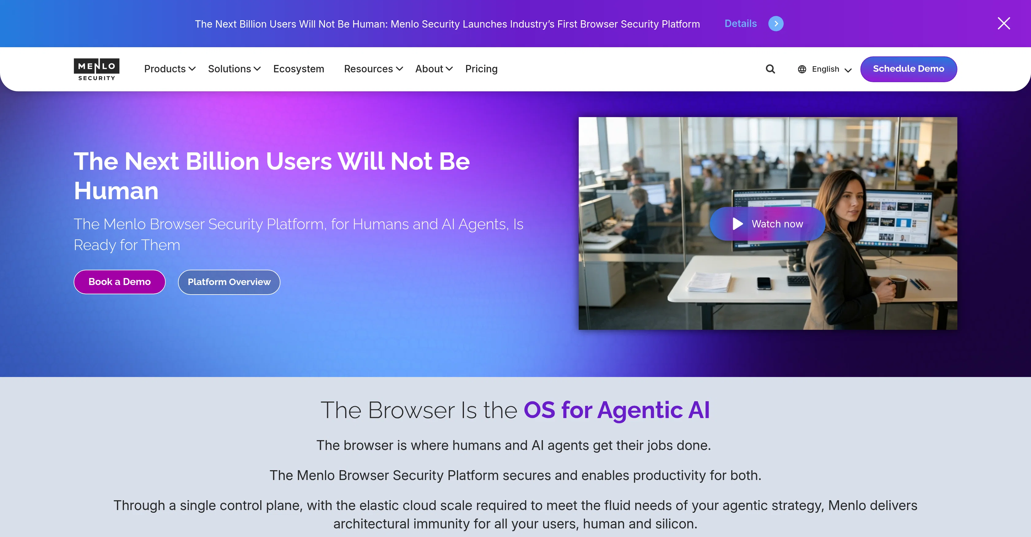 Menlo Security screenshot