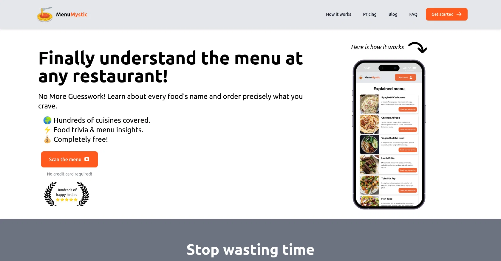 Menu Mystic screenshot