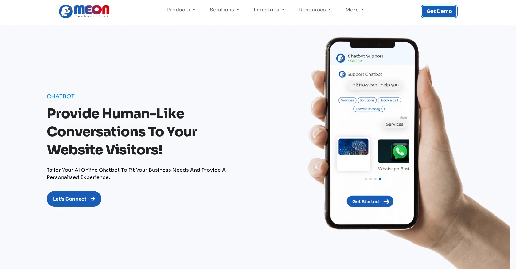 Meon Chatbot screenshot