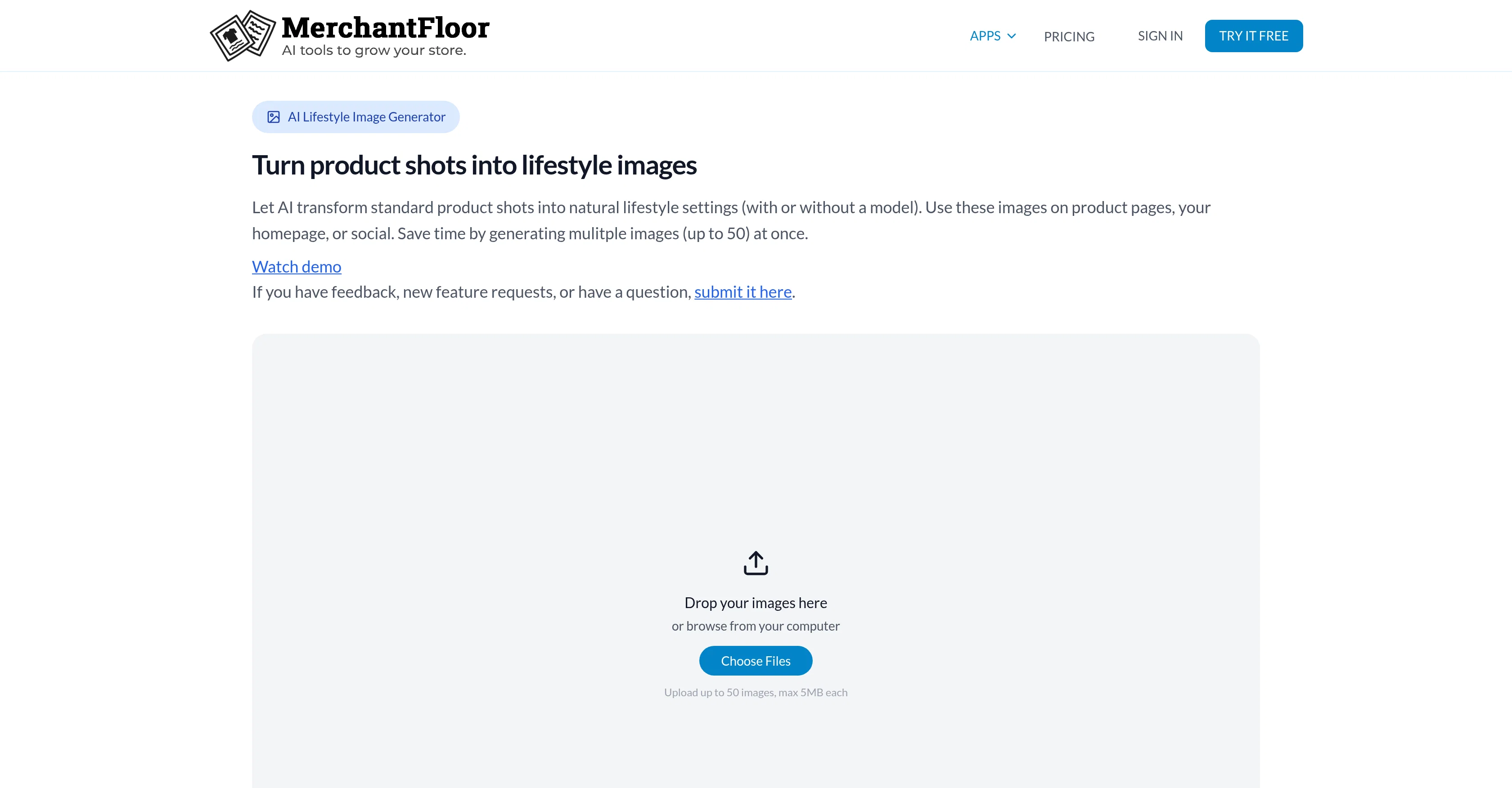 Merchant Floor | Product Images screenshot