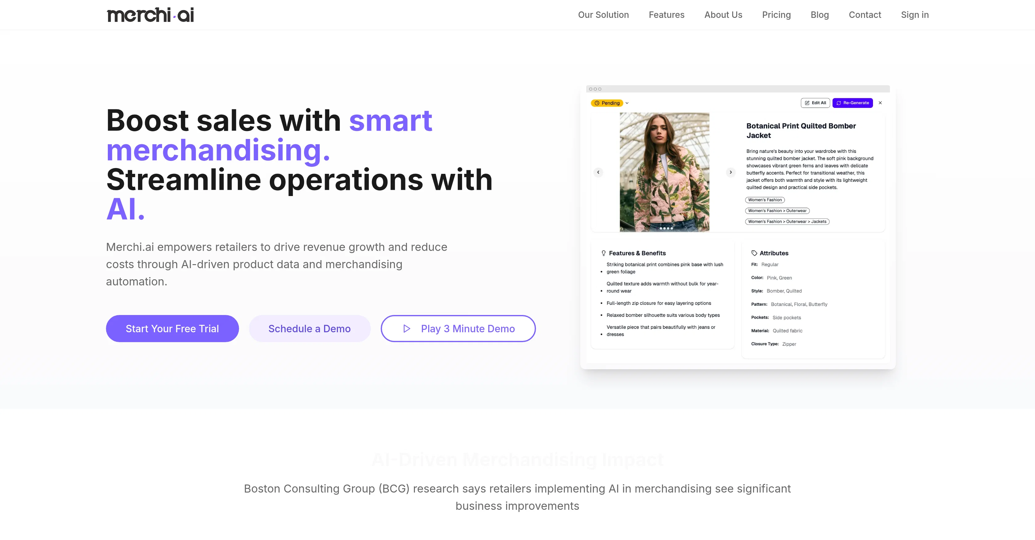 merchi.ai screenshot