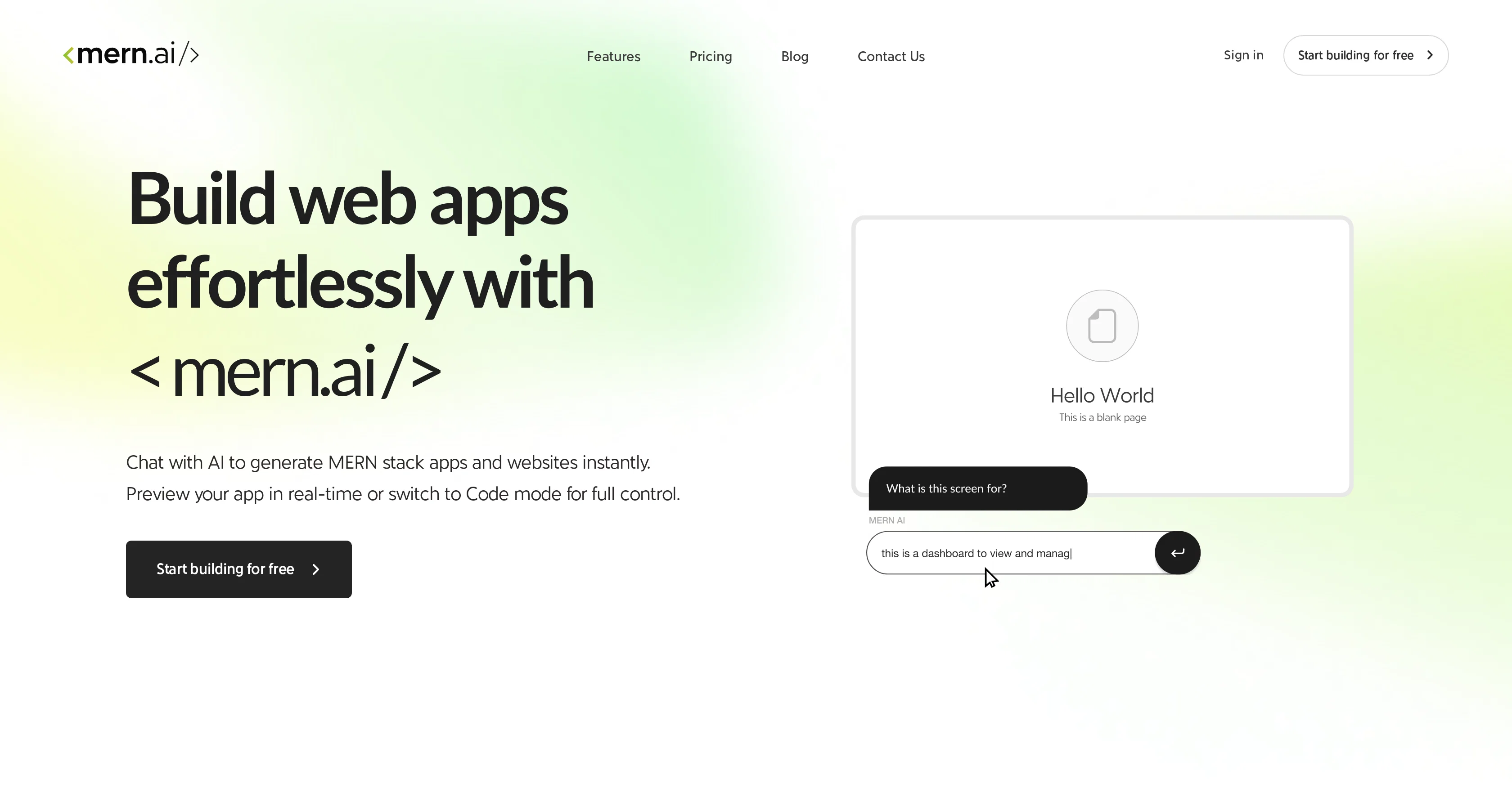 MERN.AI screenshot