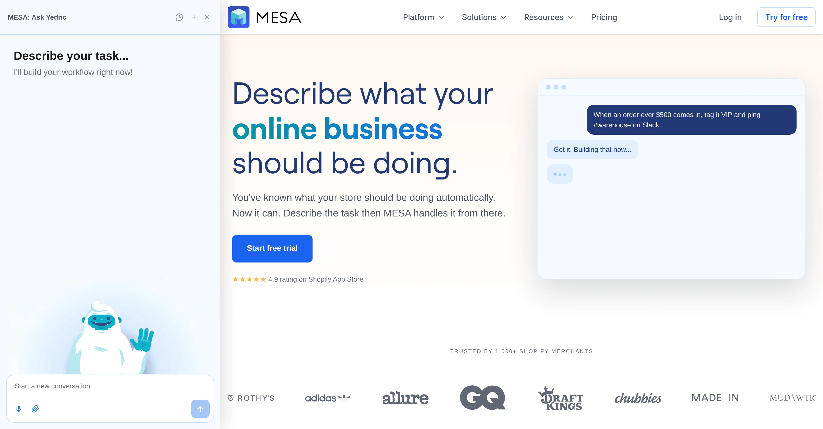 MESA screenshot