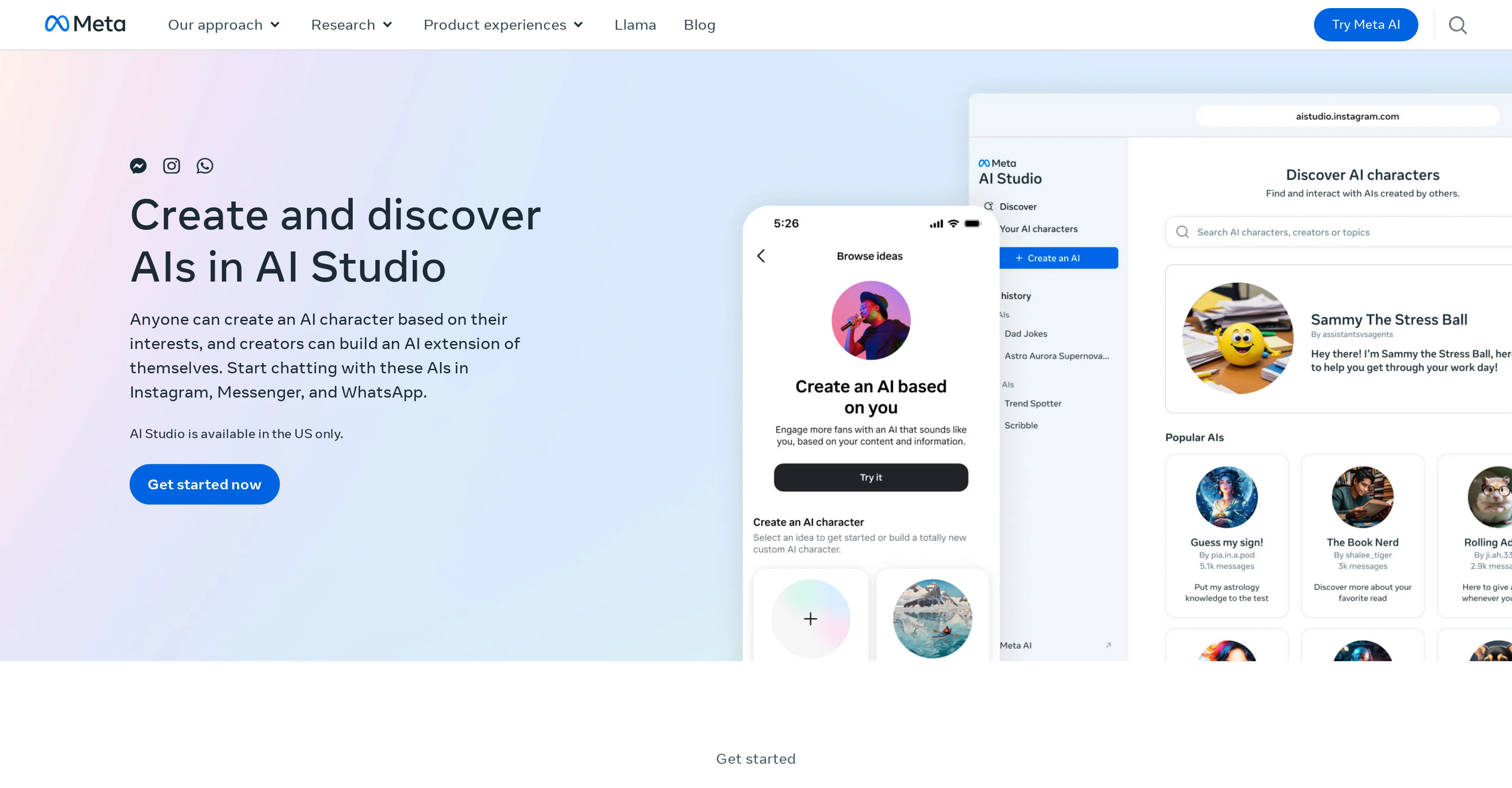 Meta AI Studio screenshot