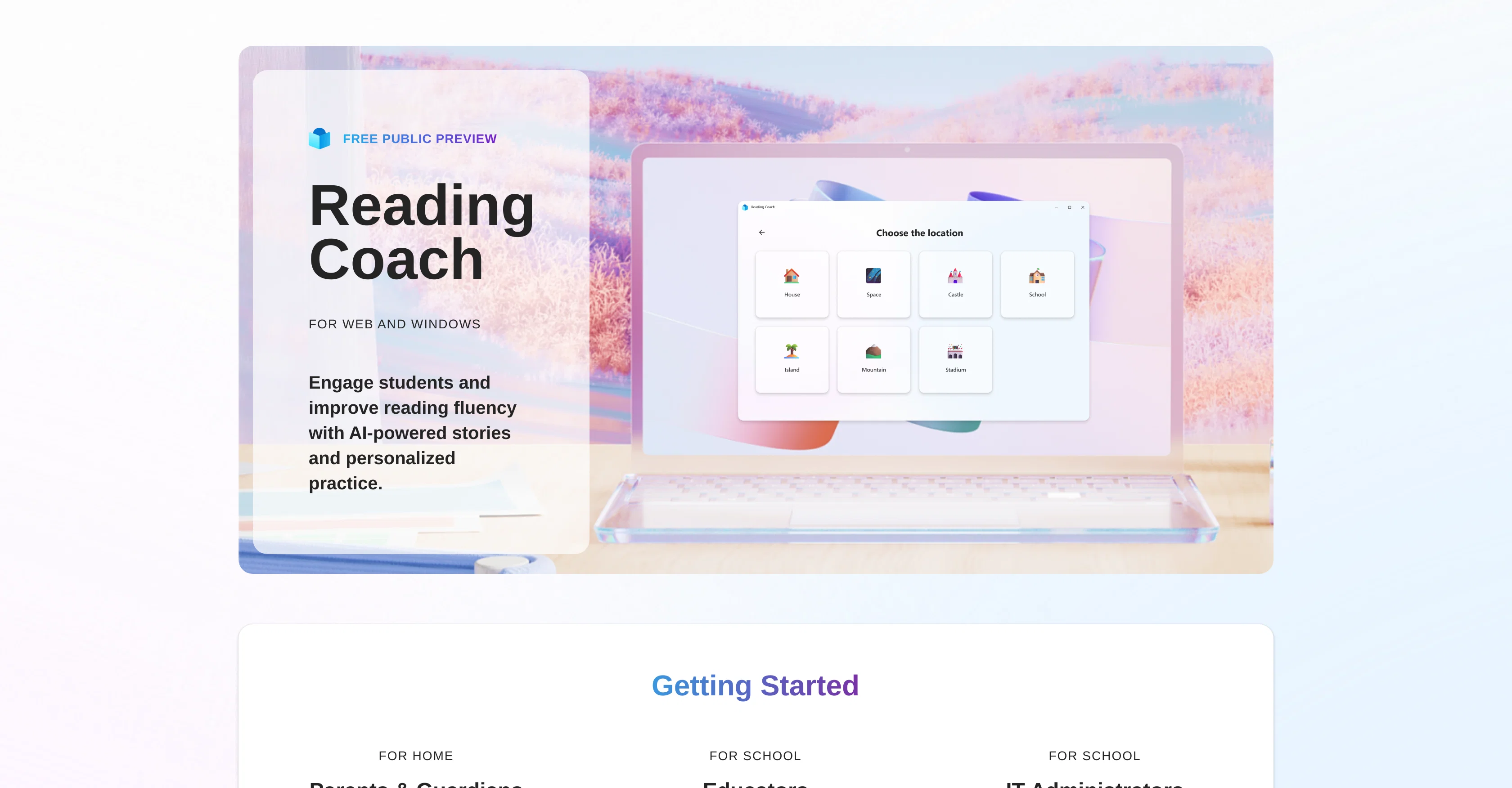Microsoft Reading Coach screenshot
