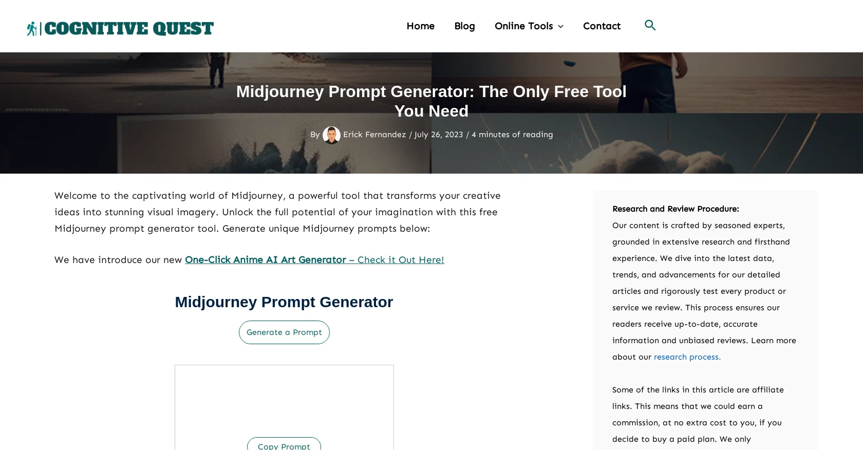 Midjourney prompts screenshot