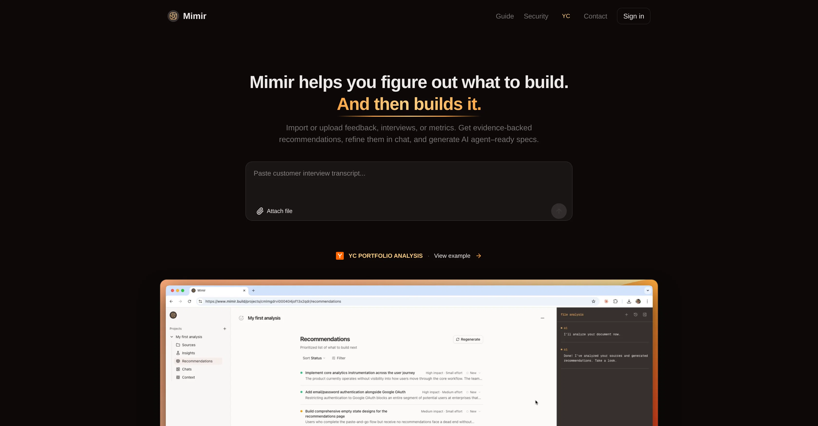 Mimir screenshot