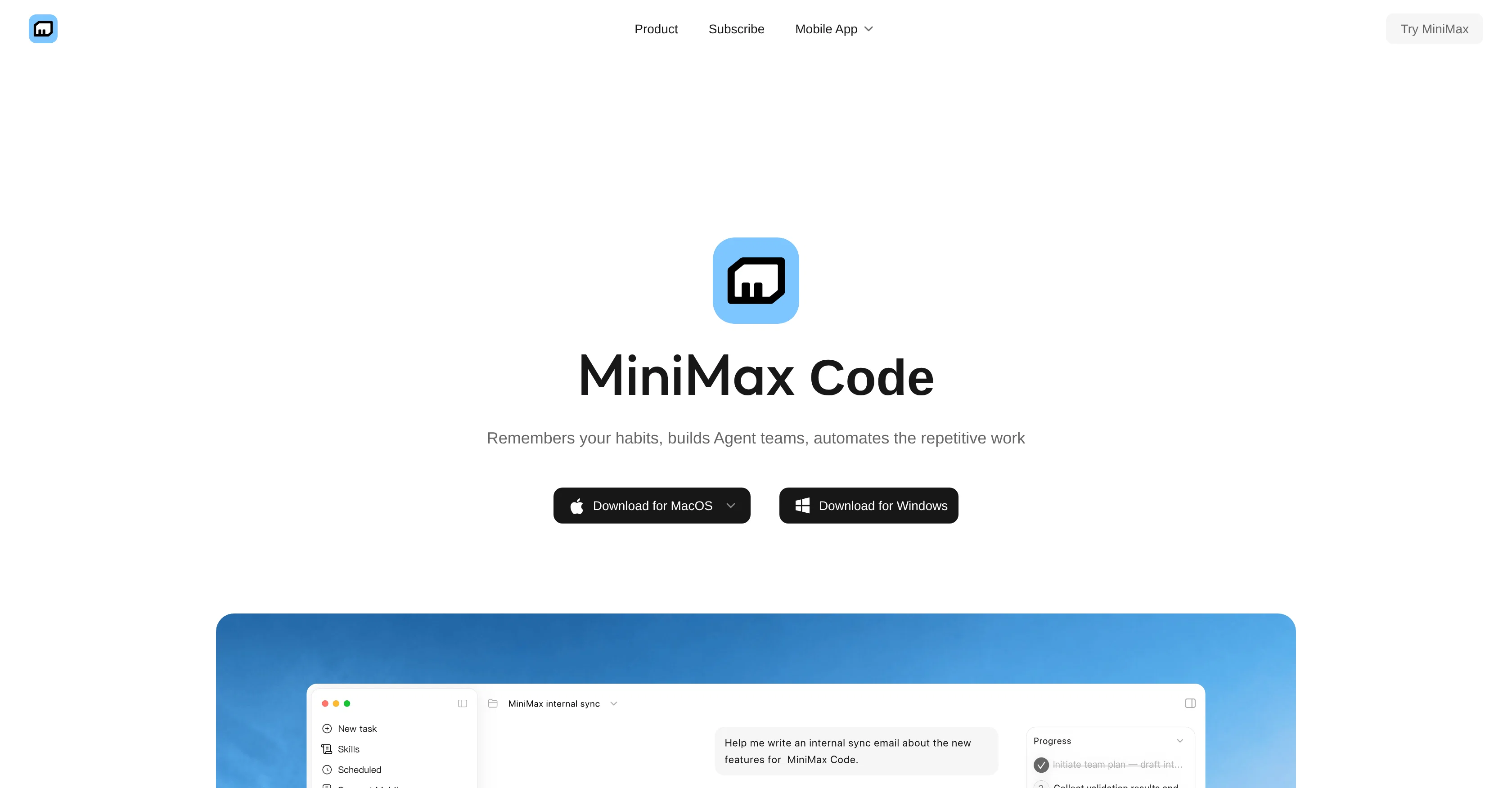 MiniMax Code screenshot