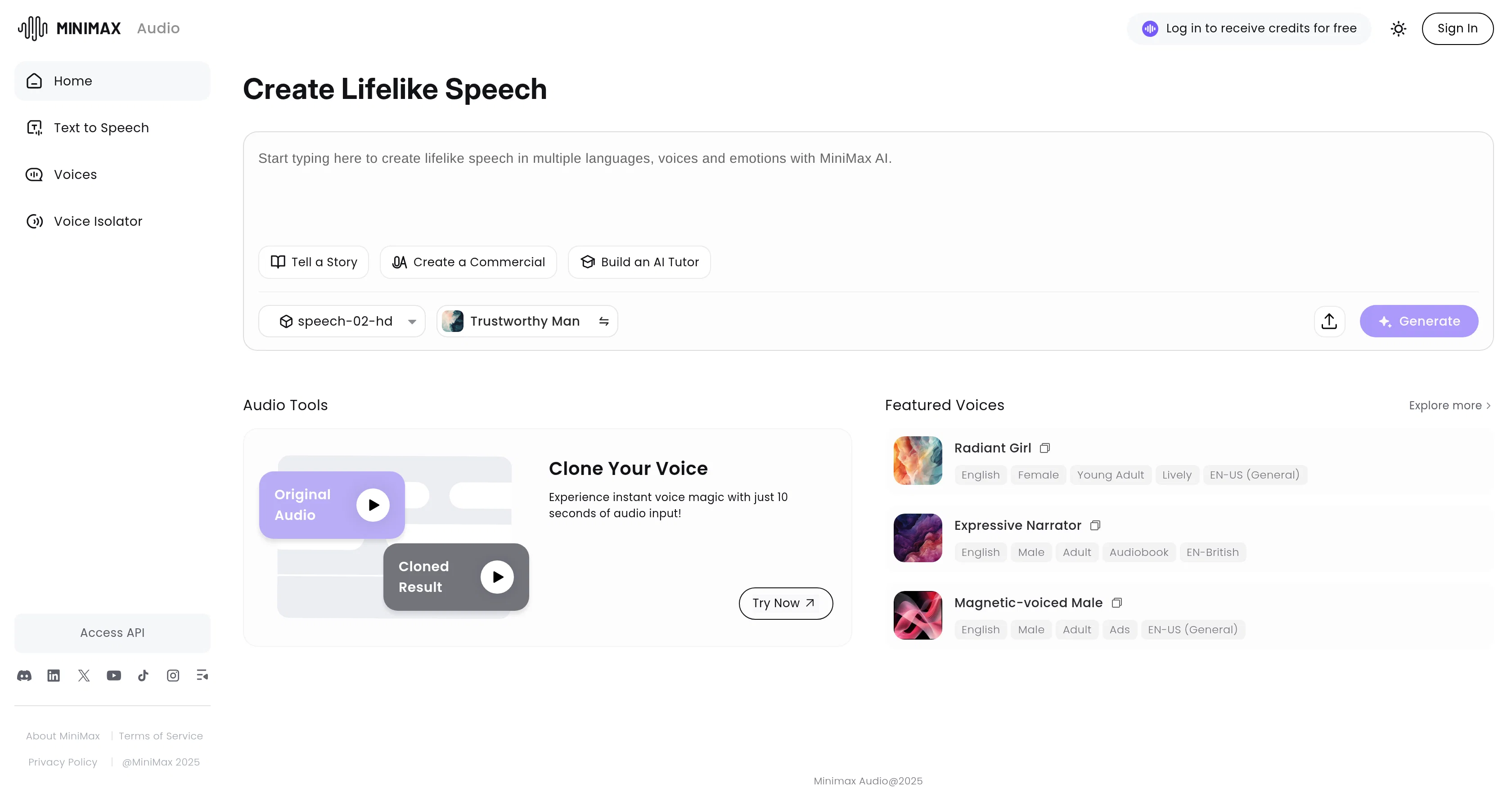 MiniMax Speechv2.8 screenshot