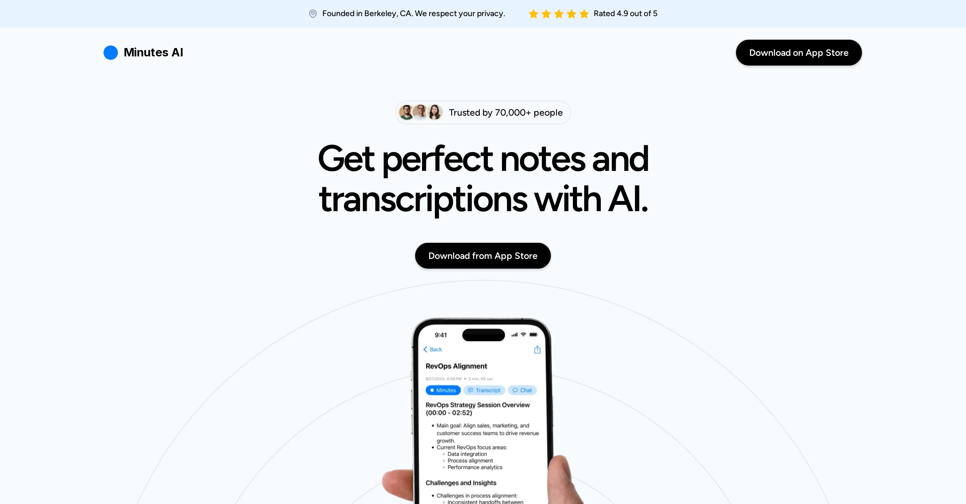 Minutes AI screenshot