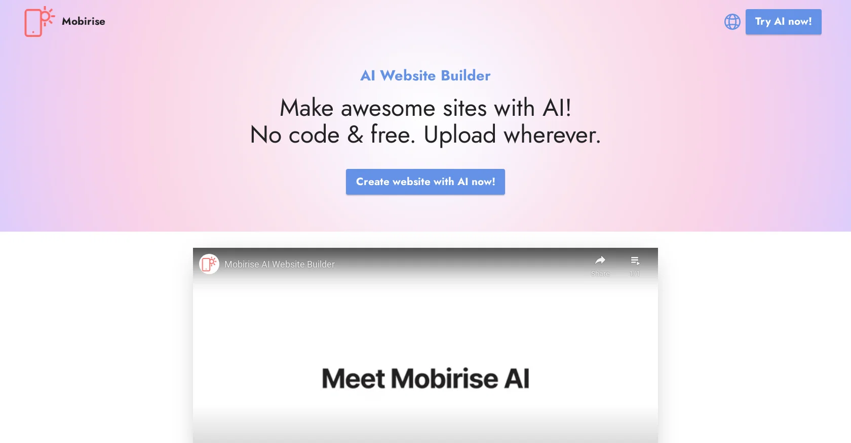 Mobirise screenshot
