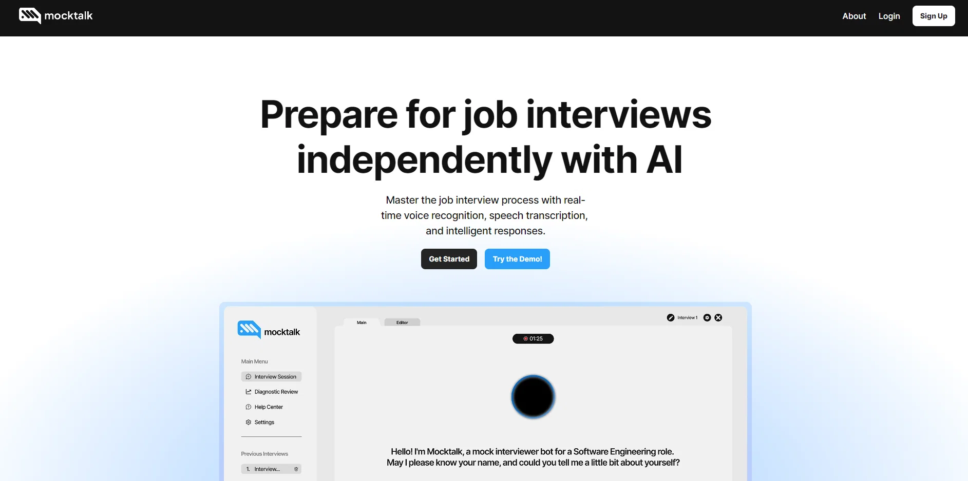 Mocktalk screenshot