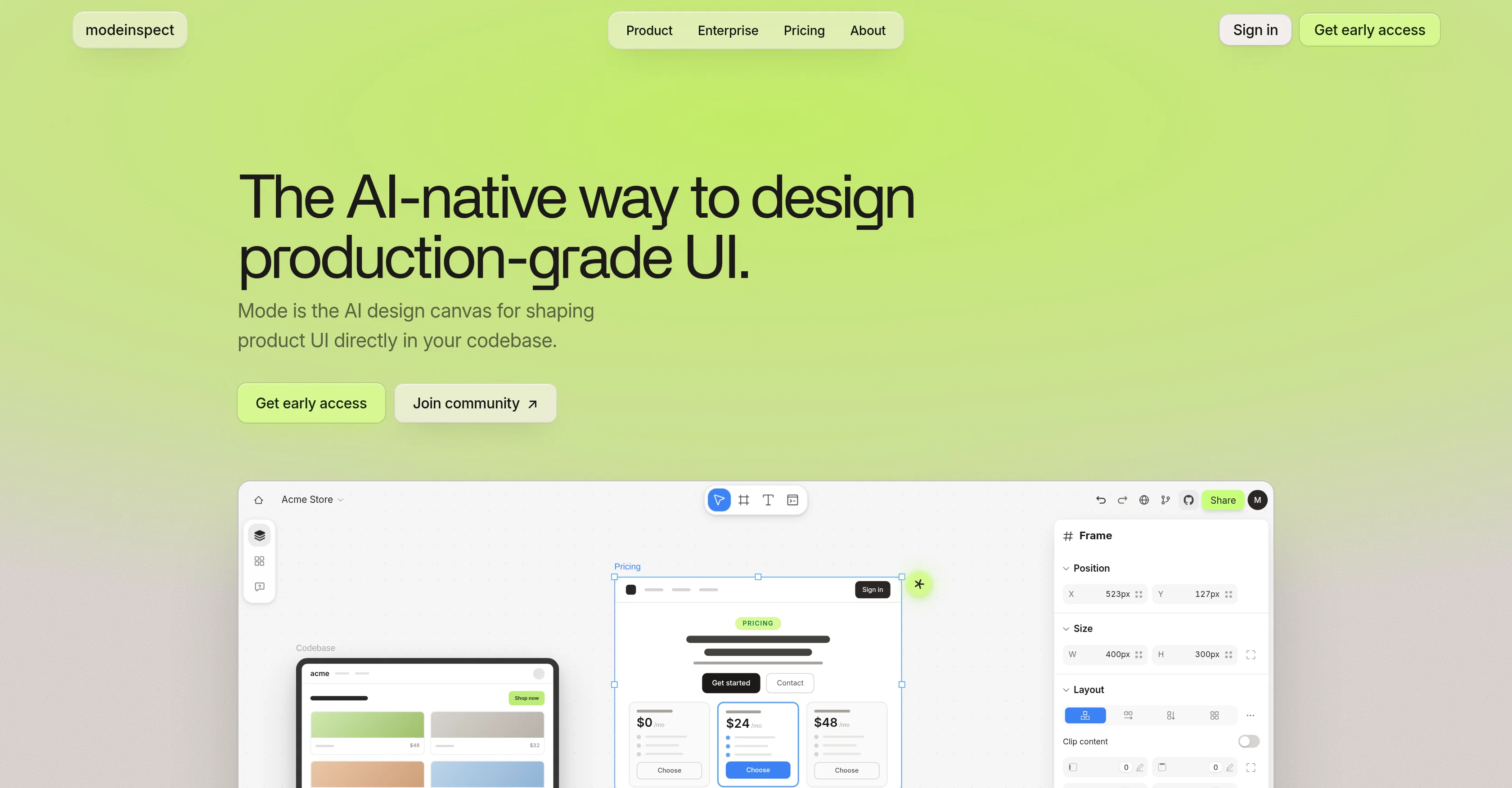 Modeinspect screenshot