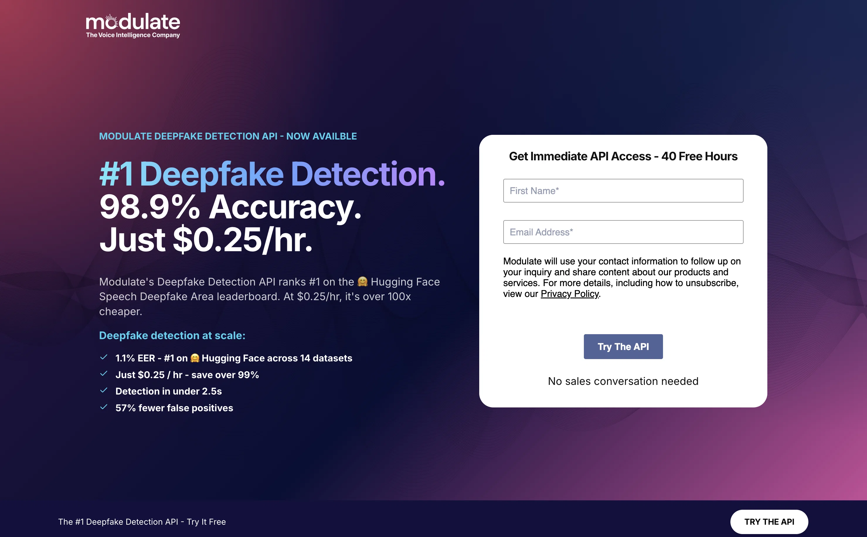 Deepfake Detection by Modulate screenshot