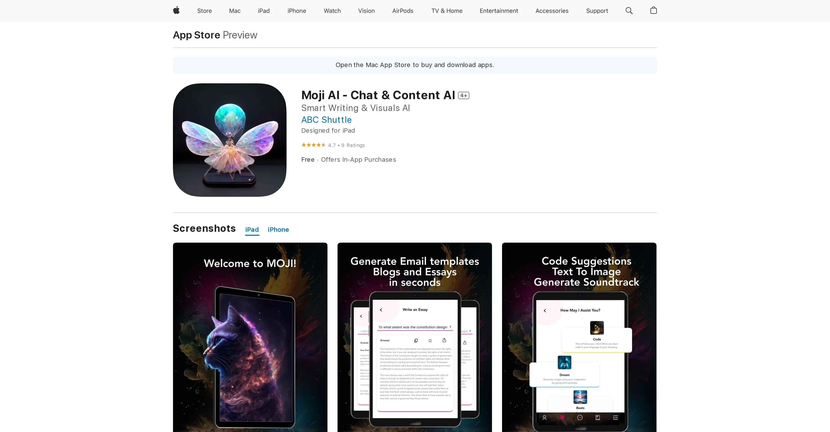 Moji screenshot